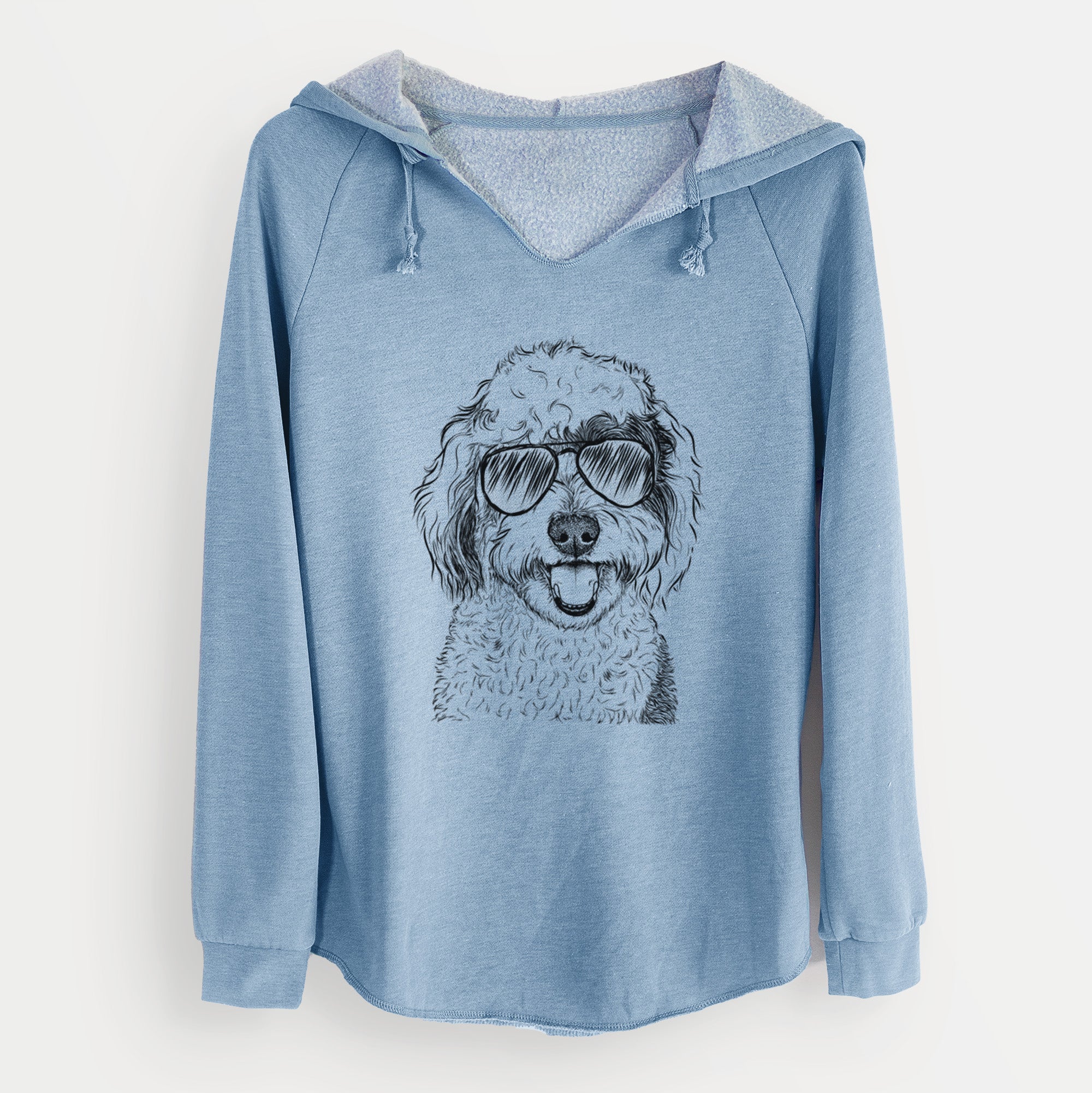 Aviator Sherlock the Sheepadoodle - Cali Wave Hooded Sweatshirt