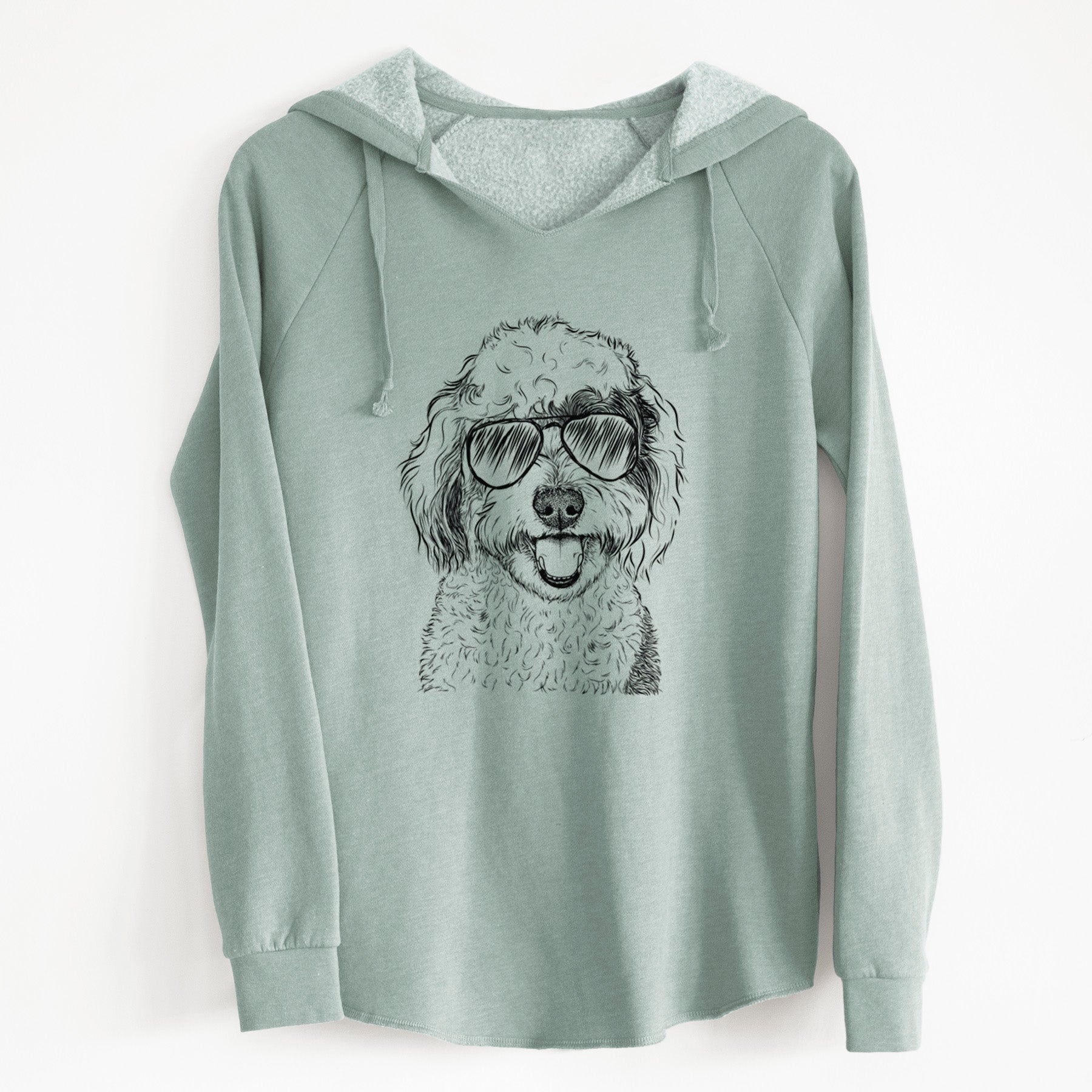 Aviator Sherlock the Sheepadoodle - Cali Wave Hooded Sweatshirt