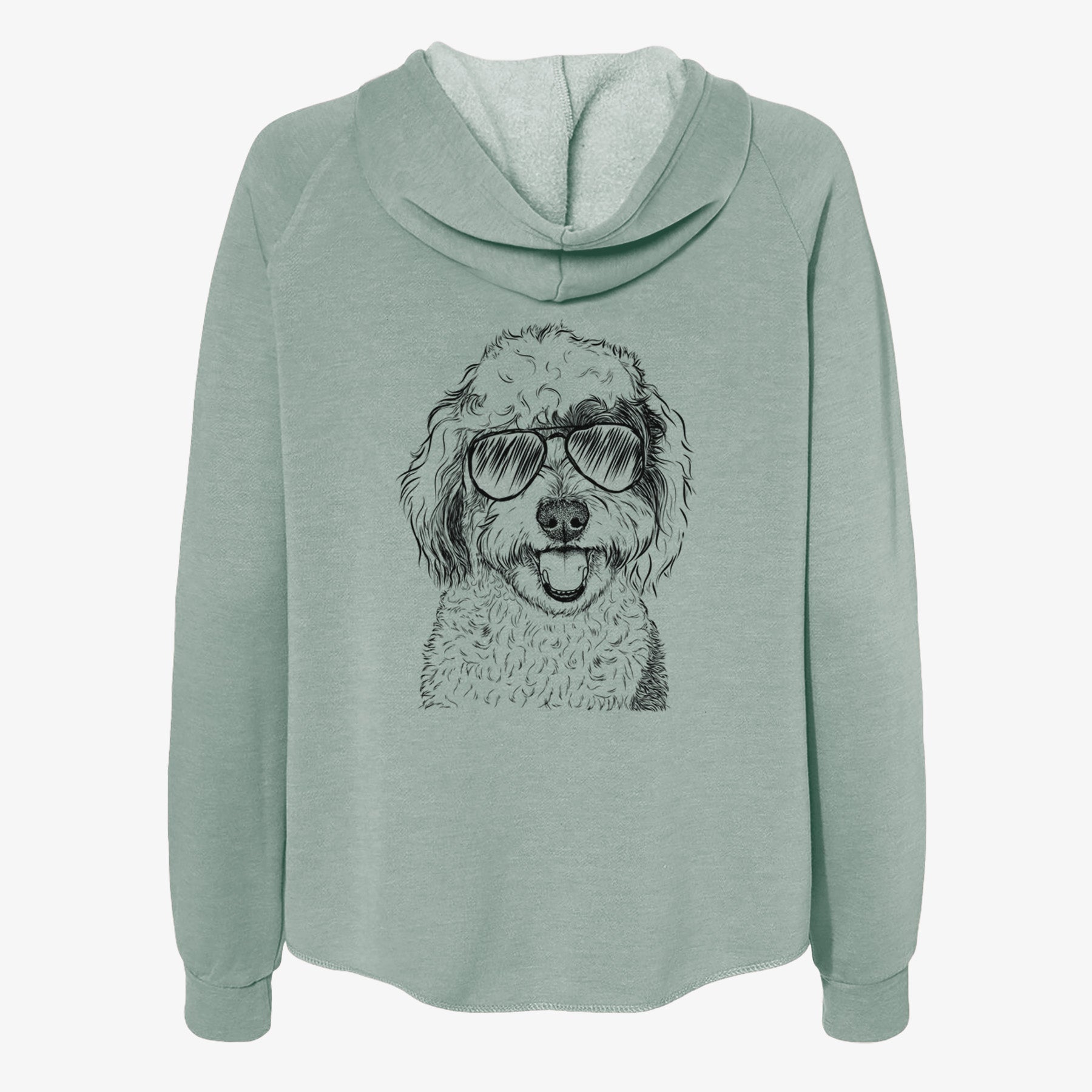 Sherlock the Sheepadoodle - Women's Cali Wave Zip-Up Sweatshirt