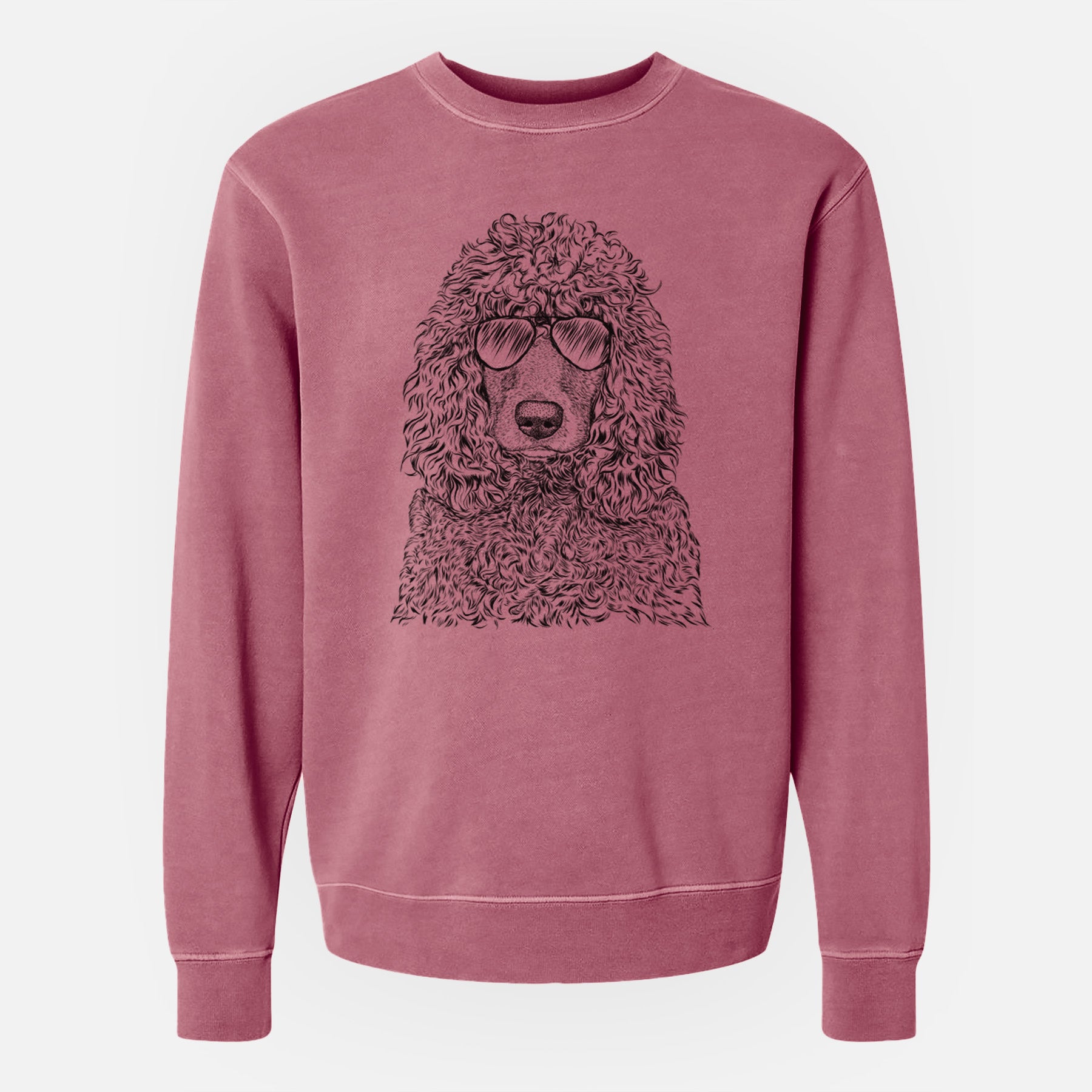 Aviator Shilo the Irish Water Spaniel - Unisex Pigment Dyed Crew Sweatshirt