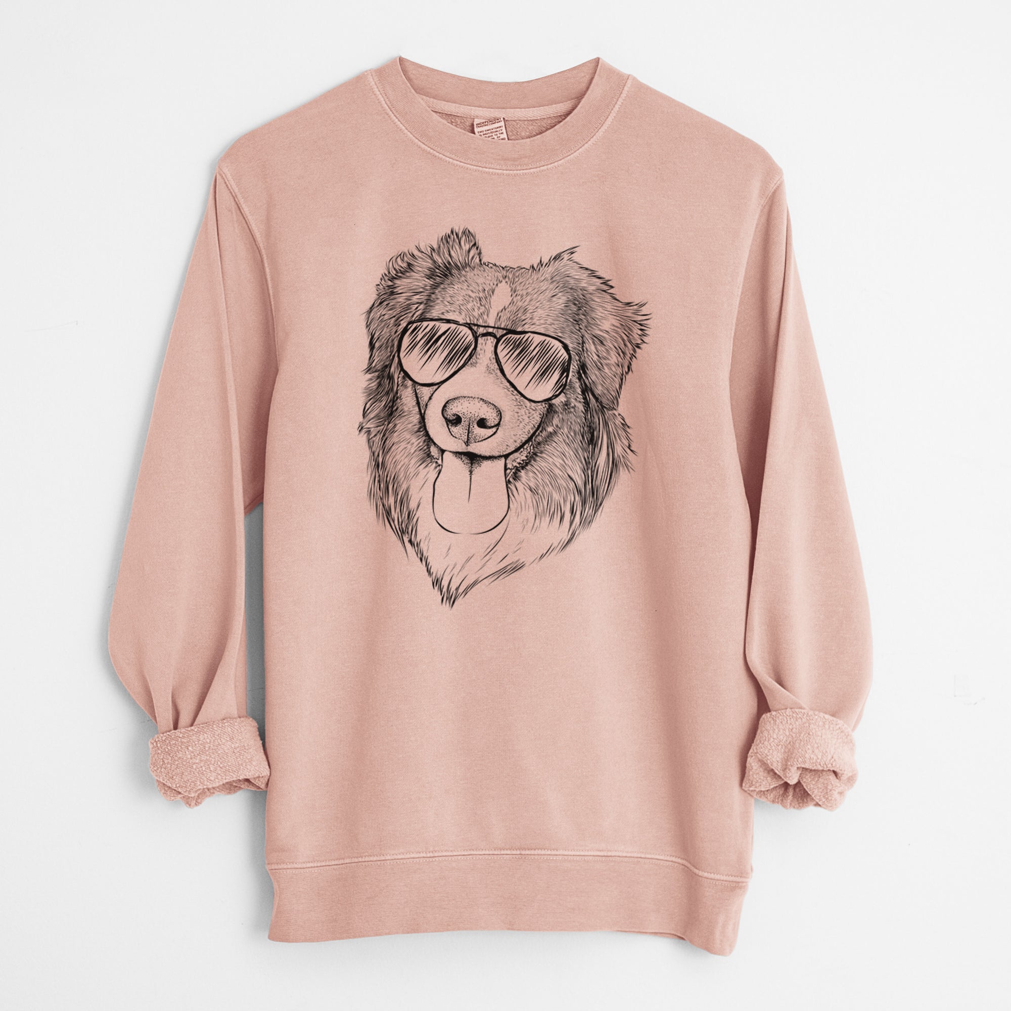 Aviator Siena the Australian Shepherd - Unisex Pigment Dyed Crew Sweatshirt