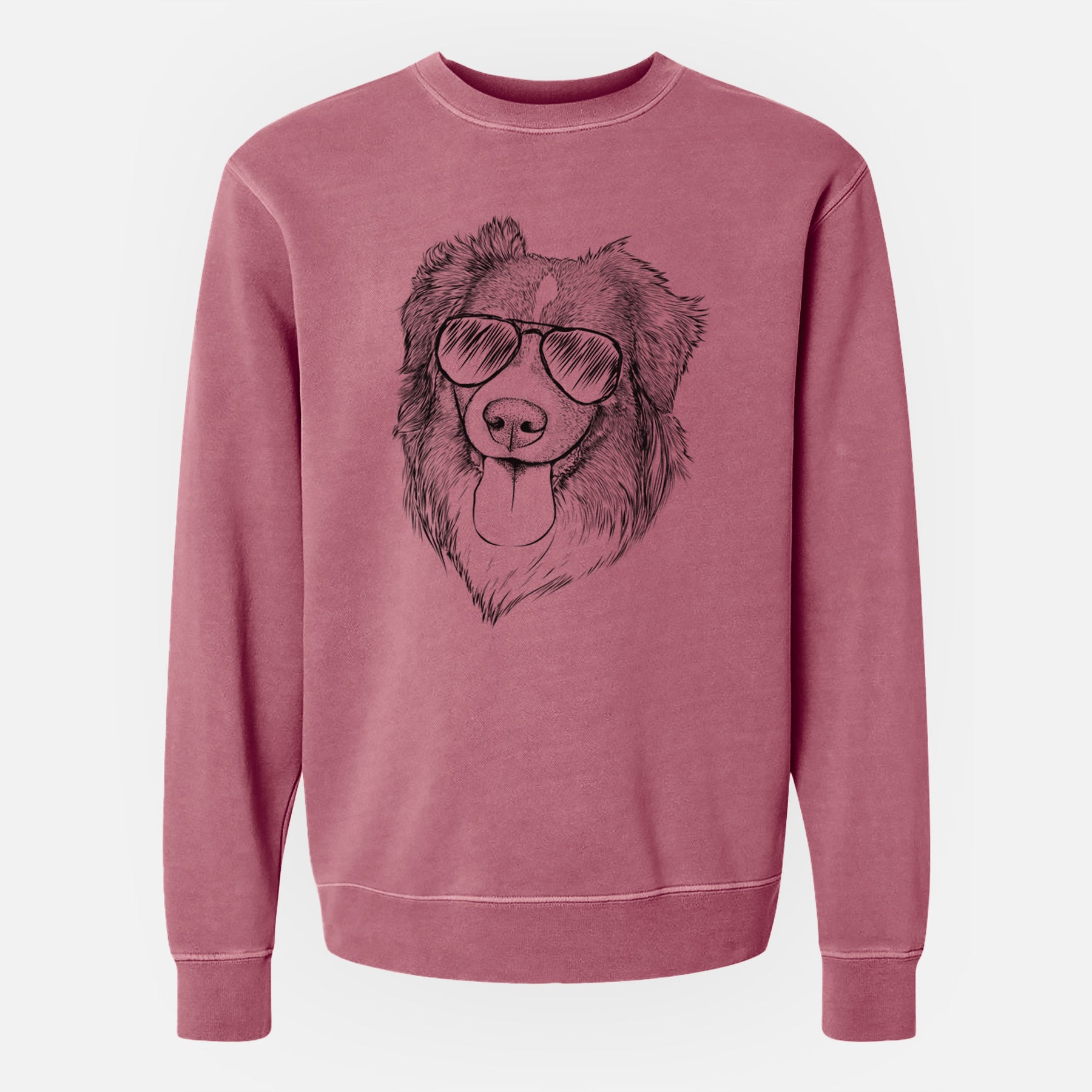 Aviator Siena the Australian Shepherd - Unisex Pigment Dyed Crew Sweatshirt