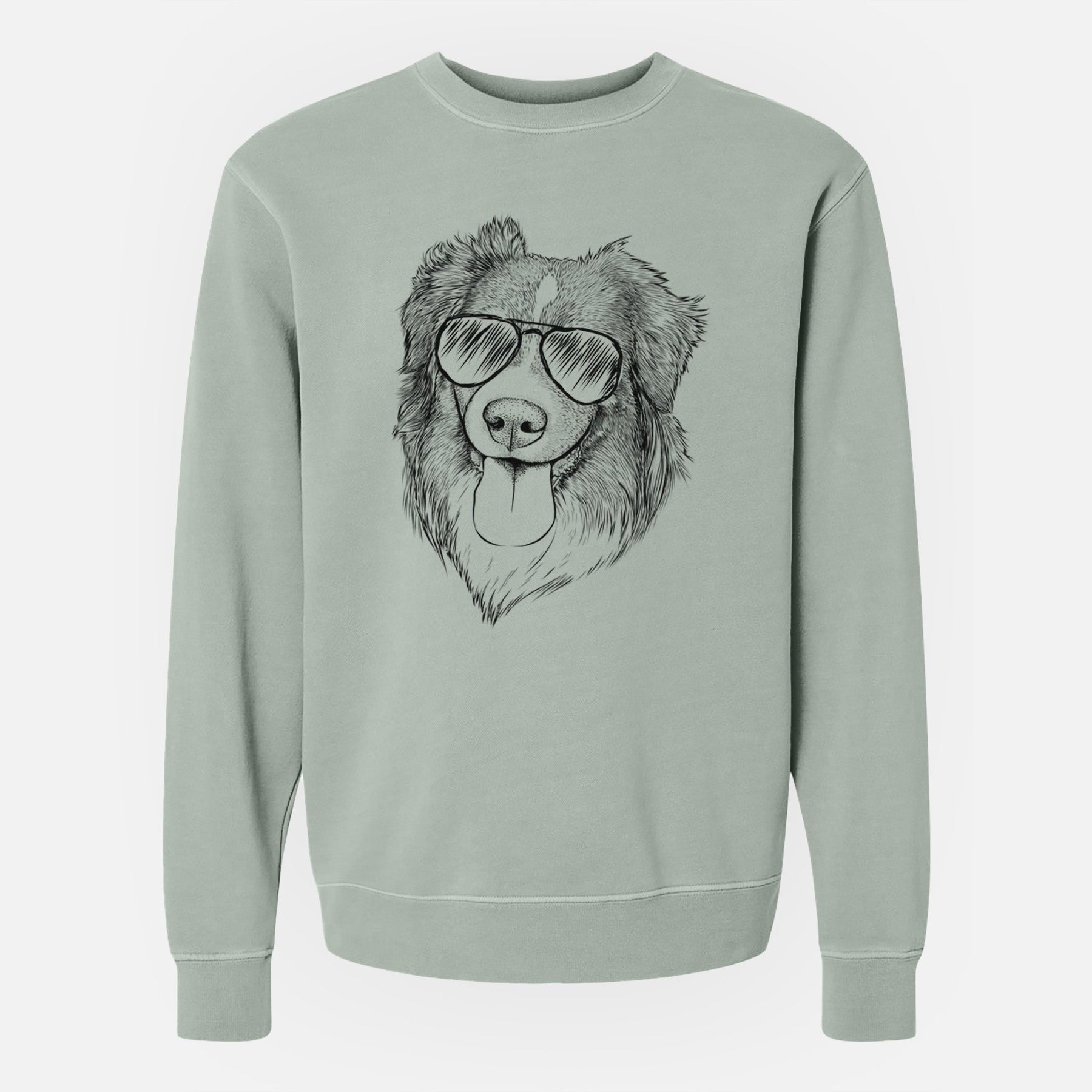 Aviator Siena the Australian Shepherd - Unisex Pigment Dyed Crew Sweatshirt