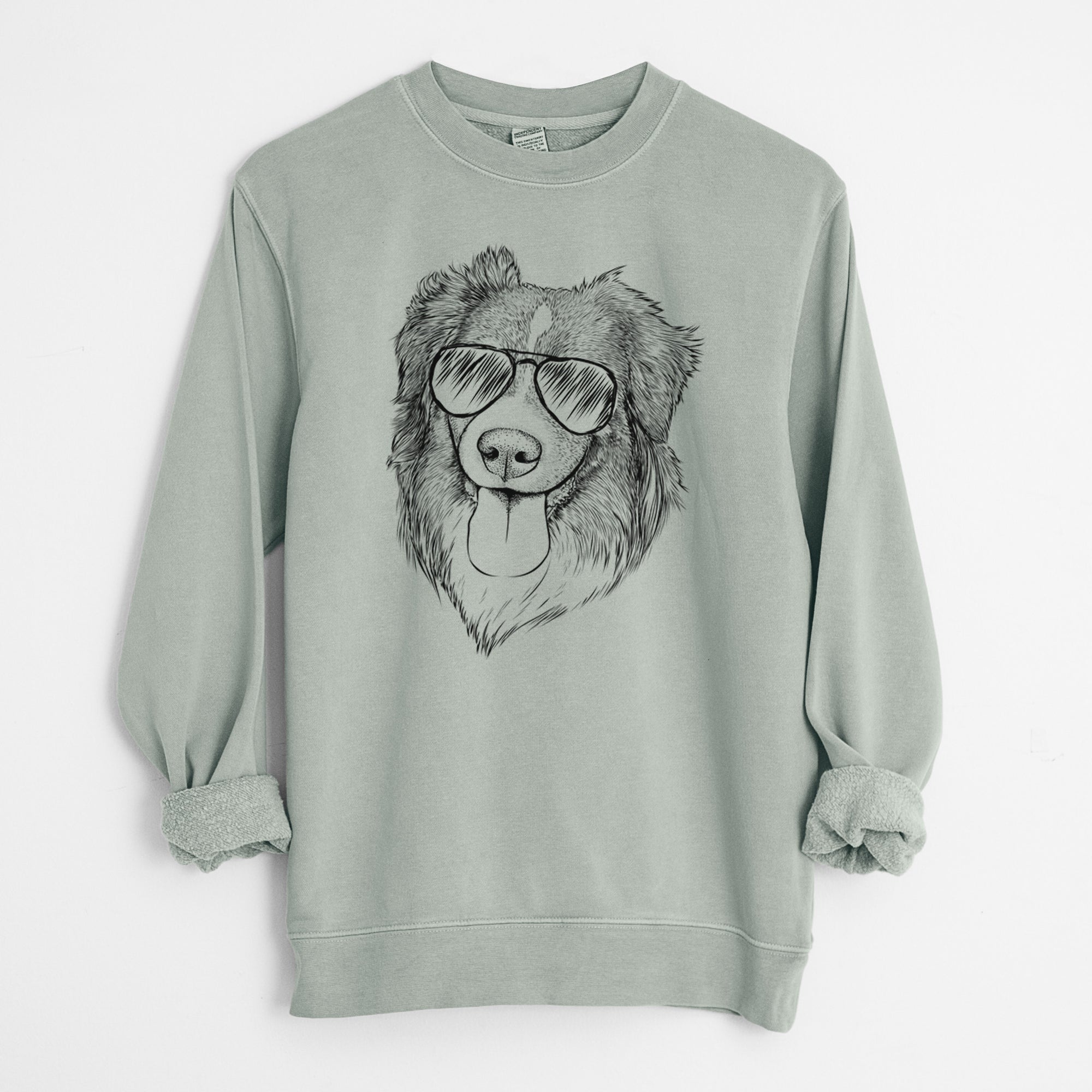 Aviator Siena the Australian Shepherd - Unisex Pigment Dyed Crew Sweatshirt