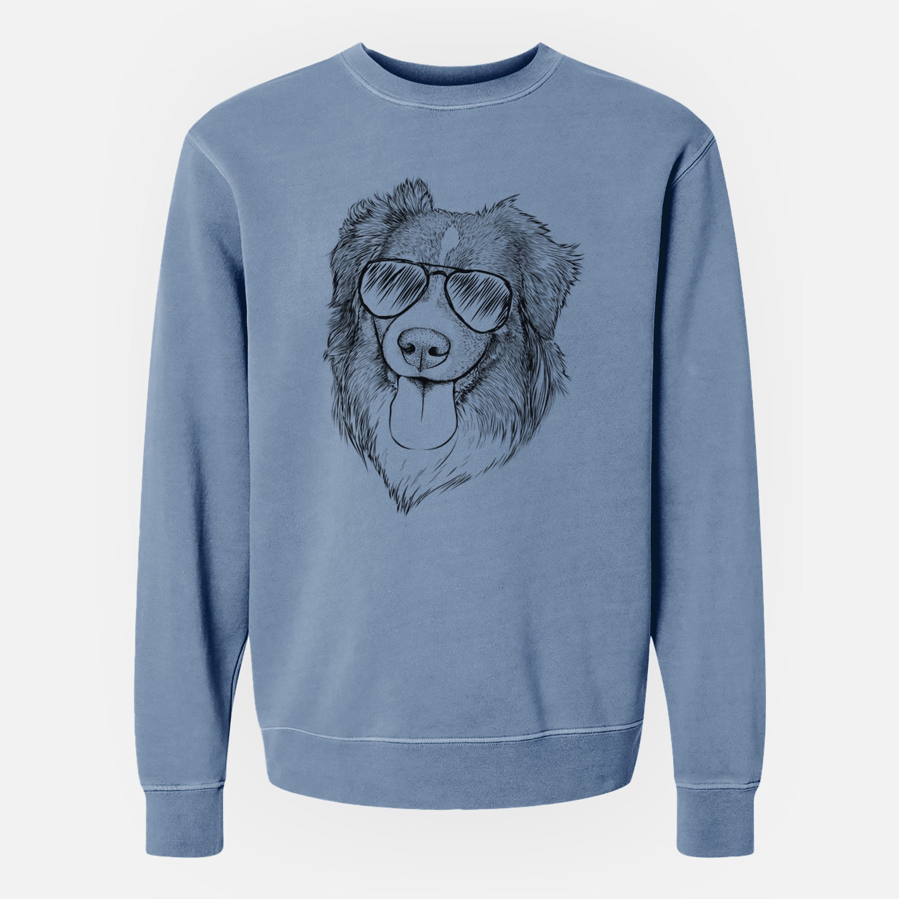 Aviator Siena the Australian Shepherd - Unisex Pigment Dyed Crew Sweatshirt