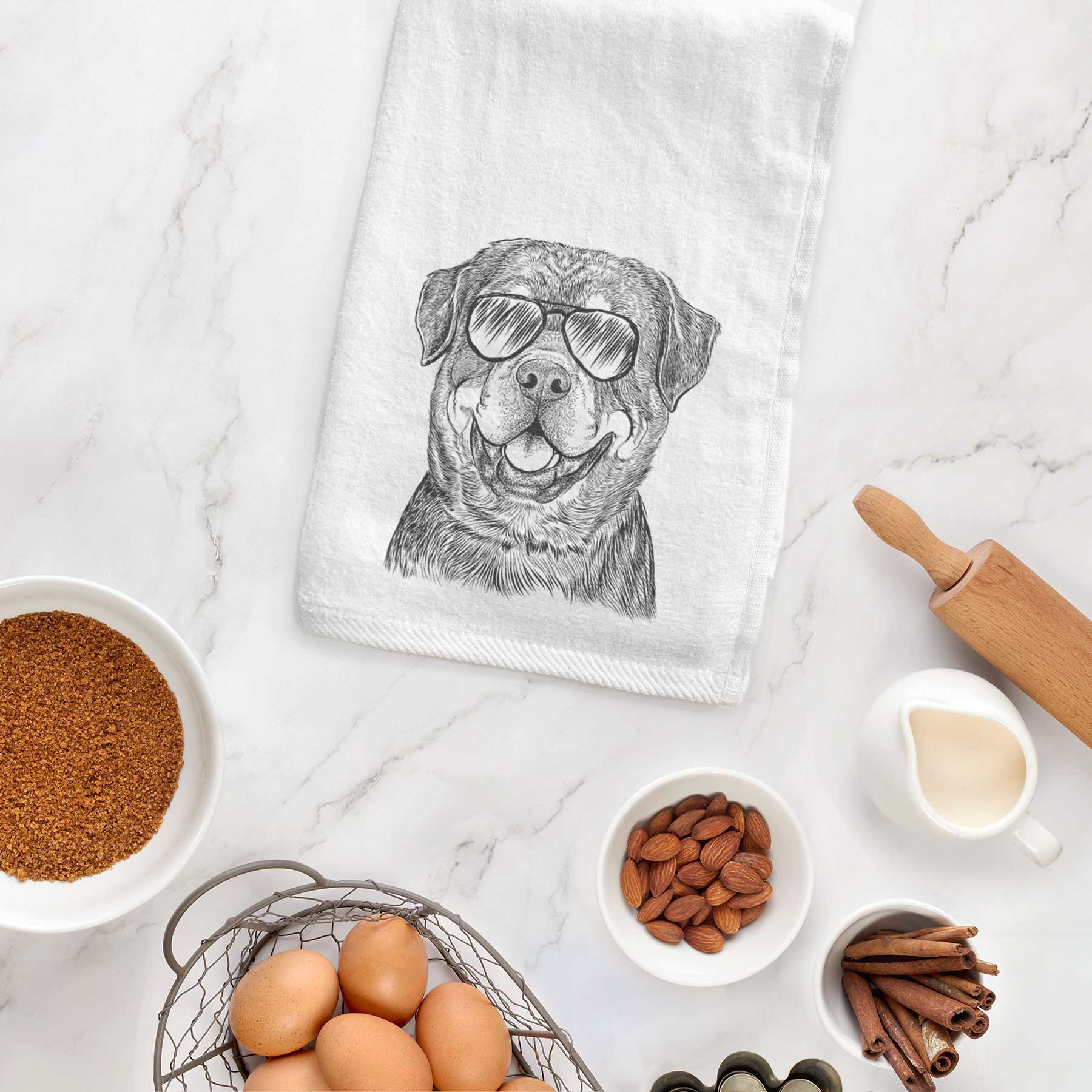 Sig the Rottweiler Decorative Hand Towel