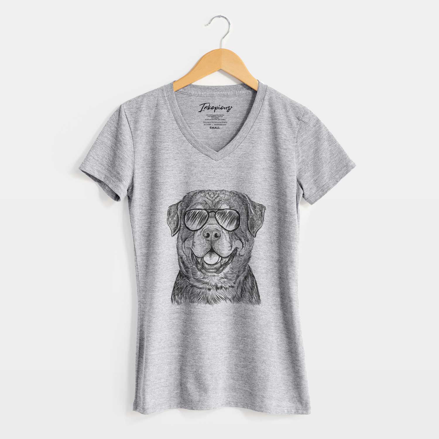 Aviator Sig the Rottweiler - Women's V-neck Shirt