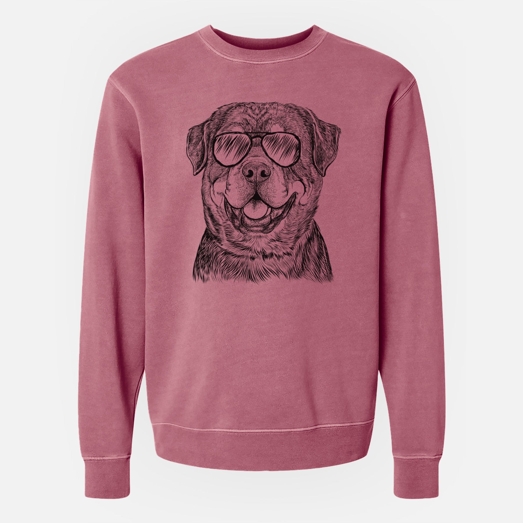 Aviator Sig the Rottweiler - Unisex Pigment Dyed Crew Sweatshirt