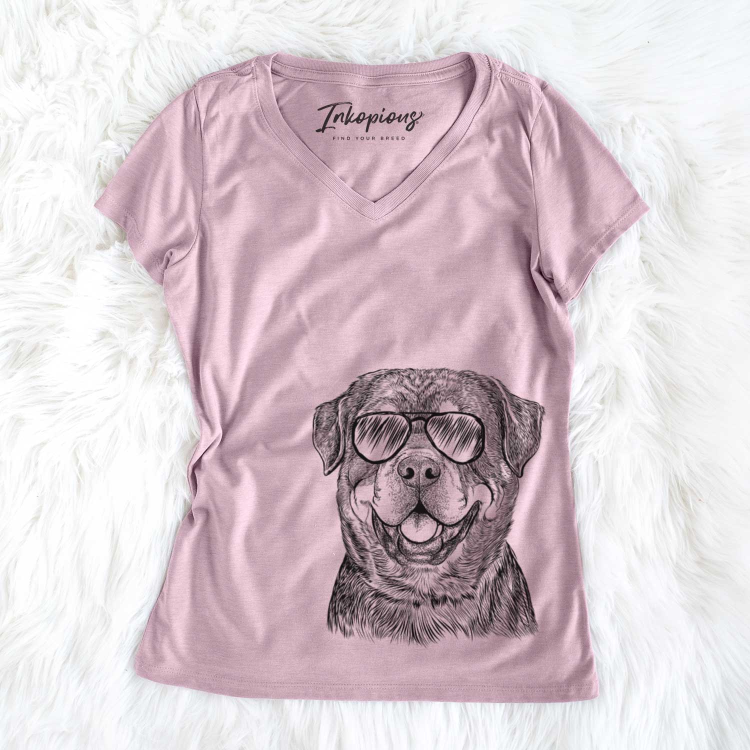 Sig the Rottweiler - Women's V-neck Shirt