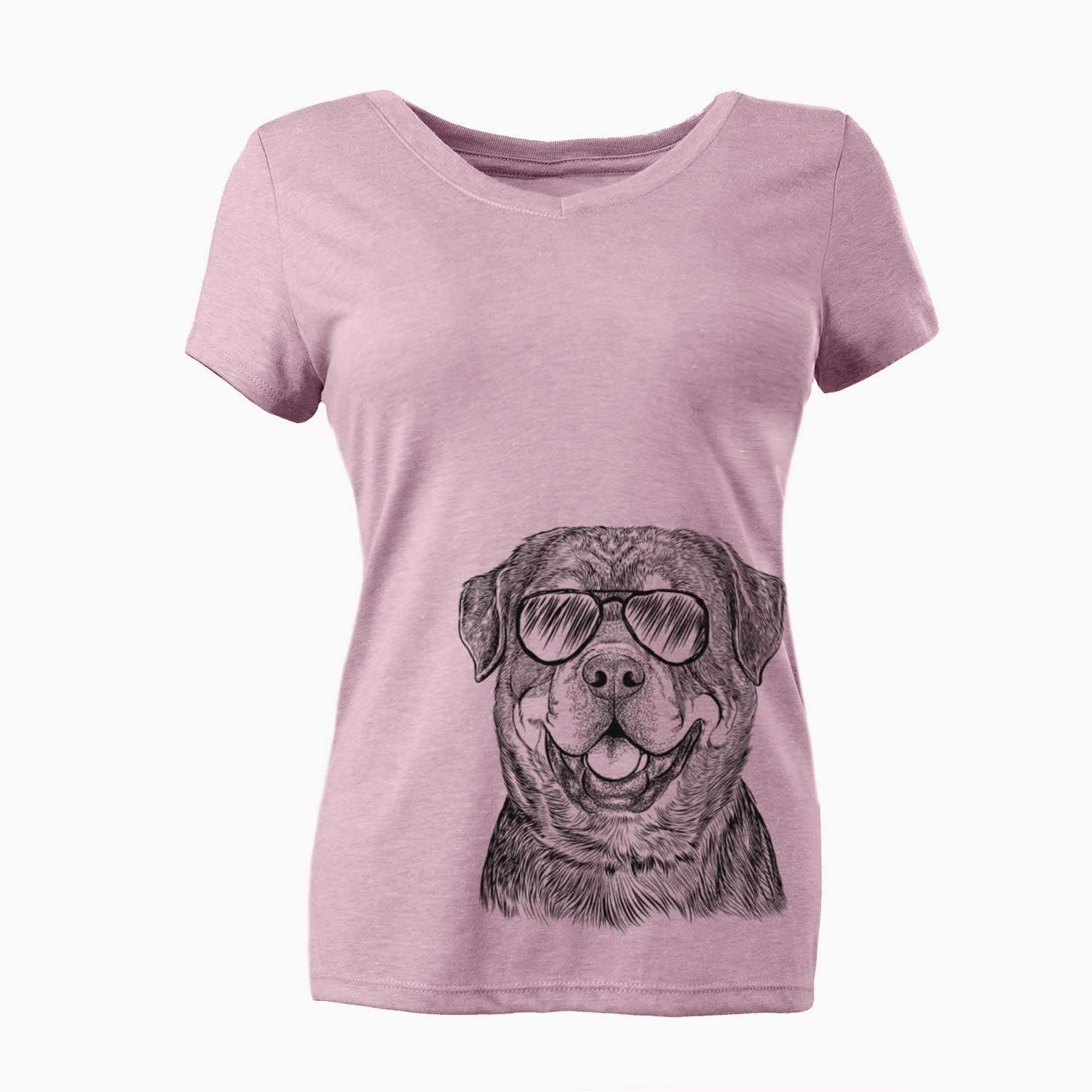 Aviator Sig the Rottweiler - Women's V-neck Shirt