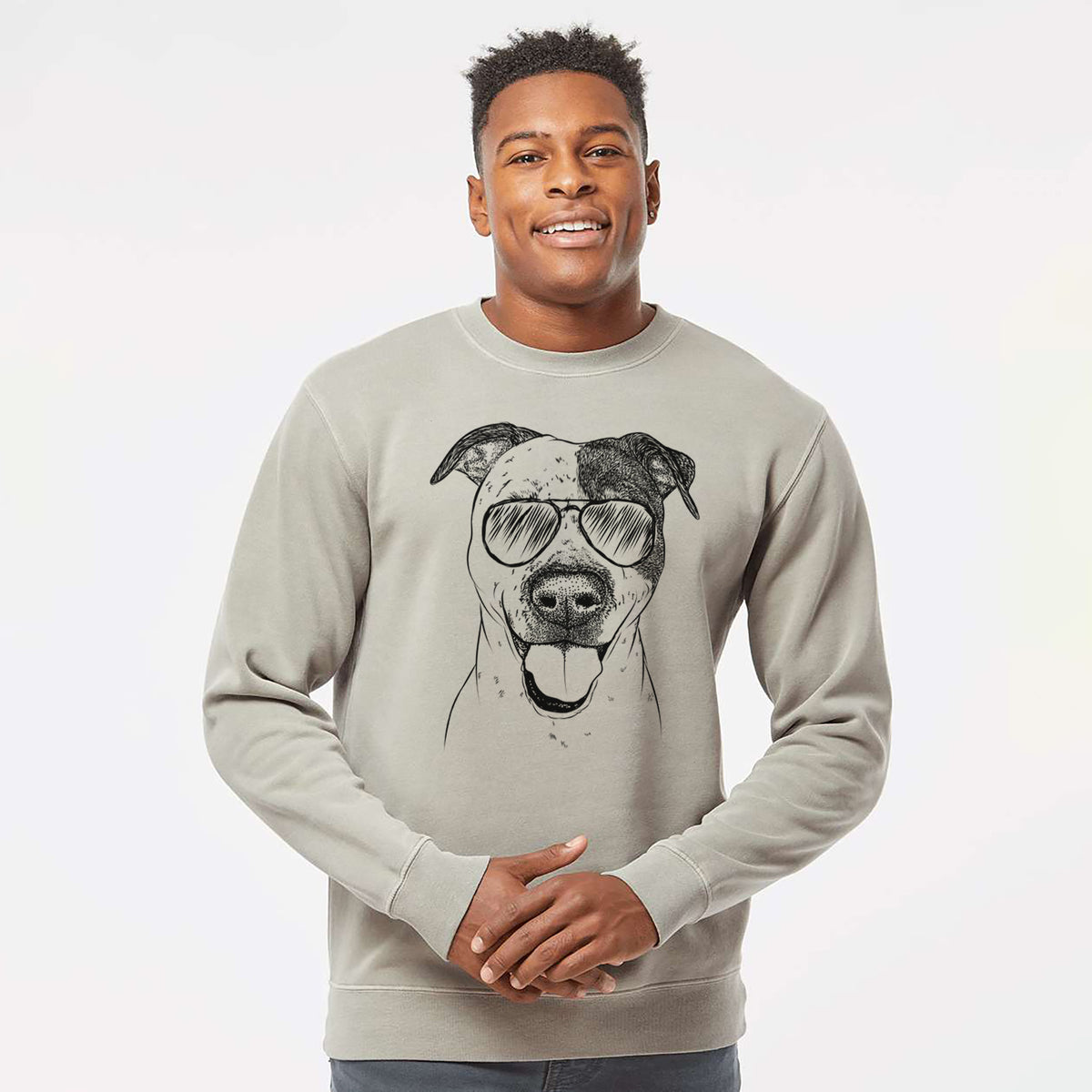 Aviator Simon the Mixed Breed - Unisex Pigment Dyed Crew Sweatshirt