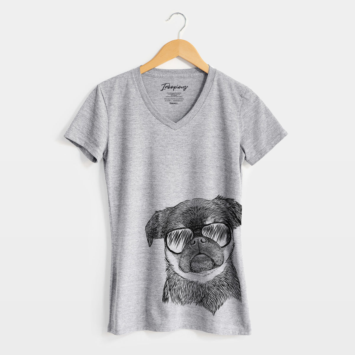 Aviator Simone the Brussels Griffon - Women&#39;s V-neck Shirt