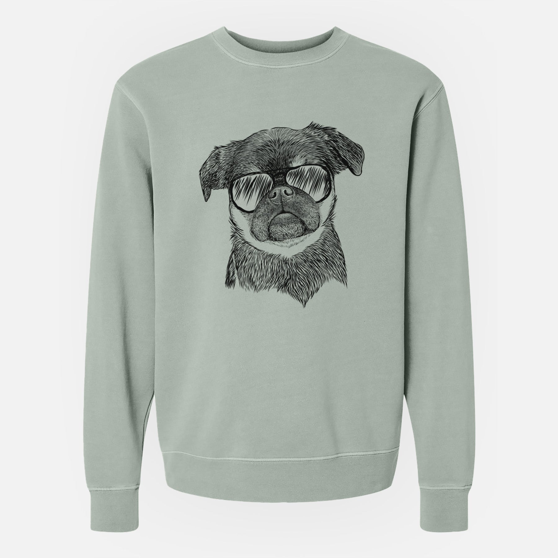 Aviator Simone the Brussels Griffon - Unisex Pigment Dyed Crew Sweatshirt