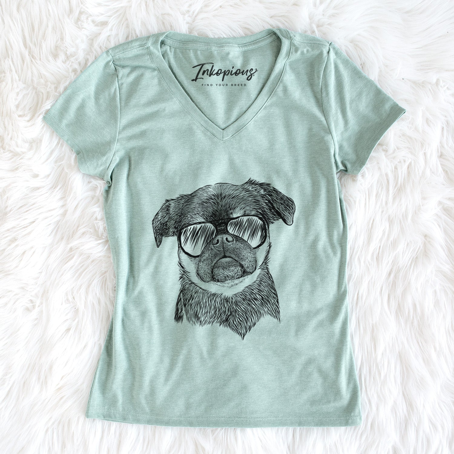 Aviator Simone the Brussels Griffon - Women's V-neck Shirt