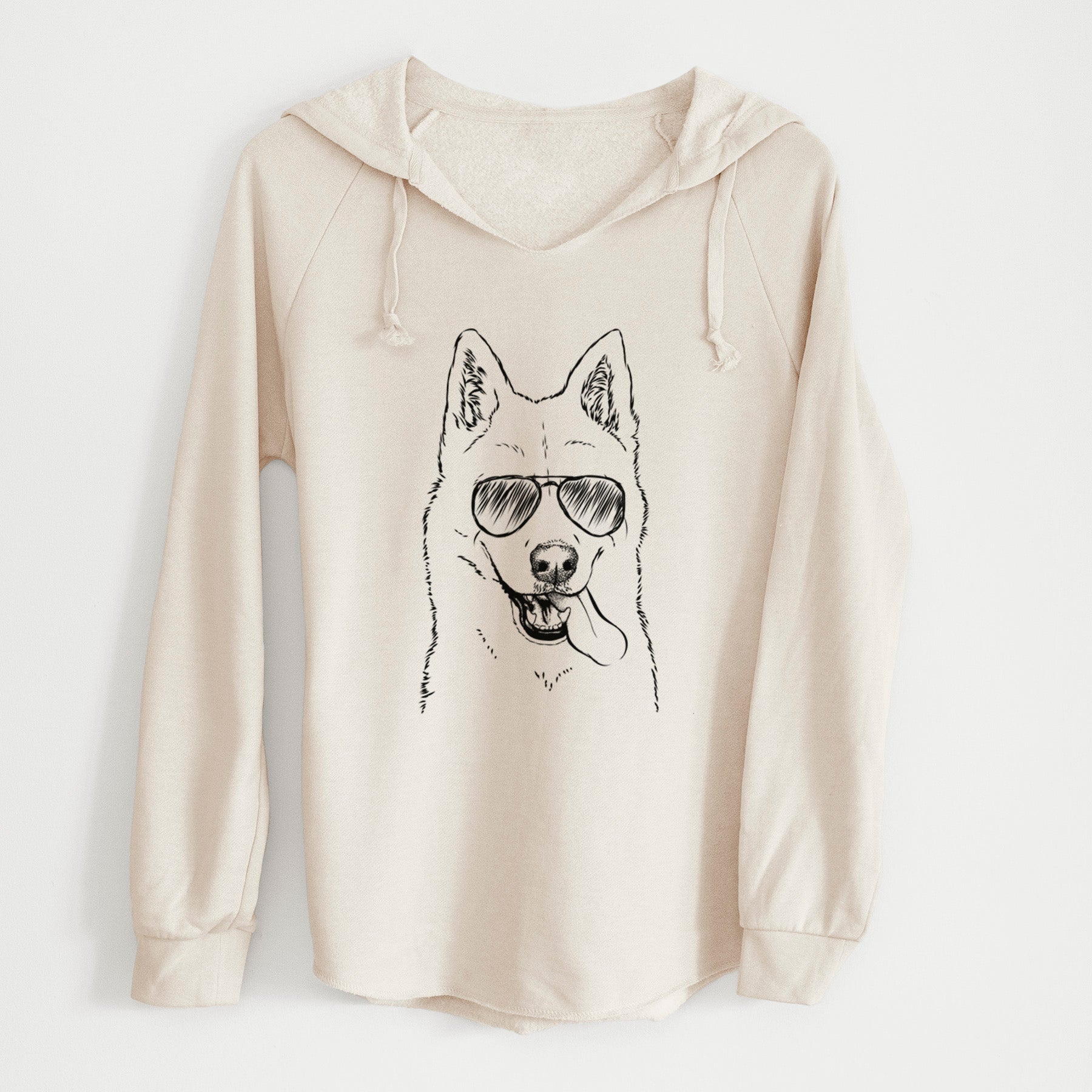 Aviator Sinatra  the Siberian Husky - Cali Wave Hooded Sweatshirt