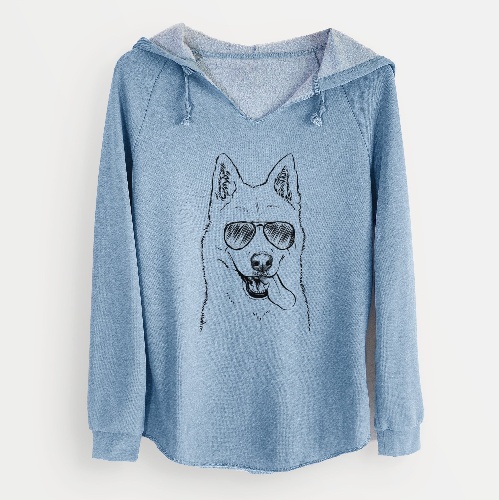 Aviator Sinatra  the Siberian Husky - Cali Wave Hooded Sweatshirt