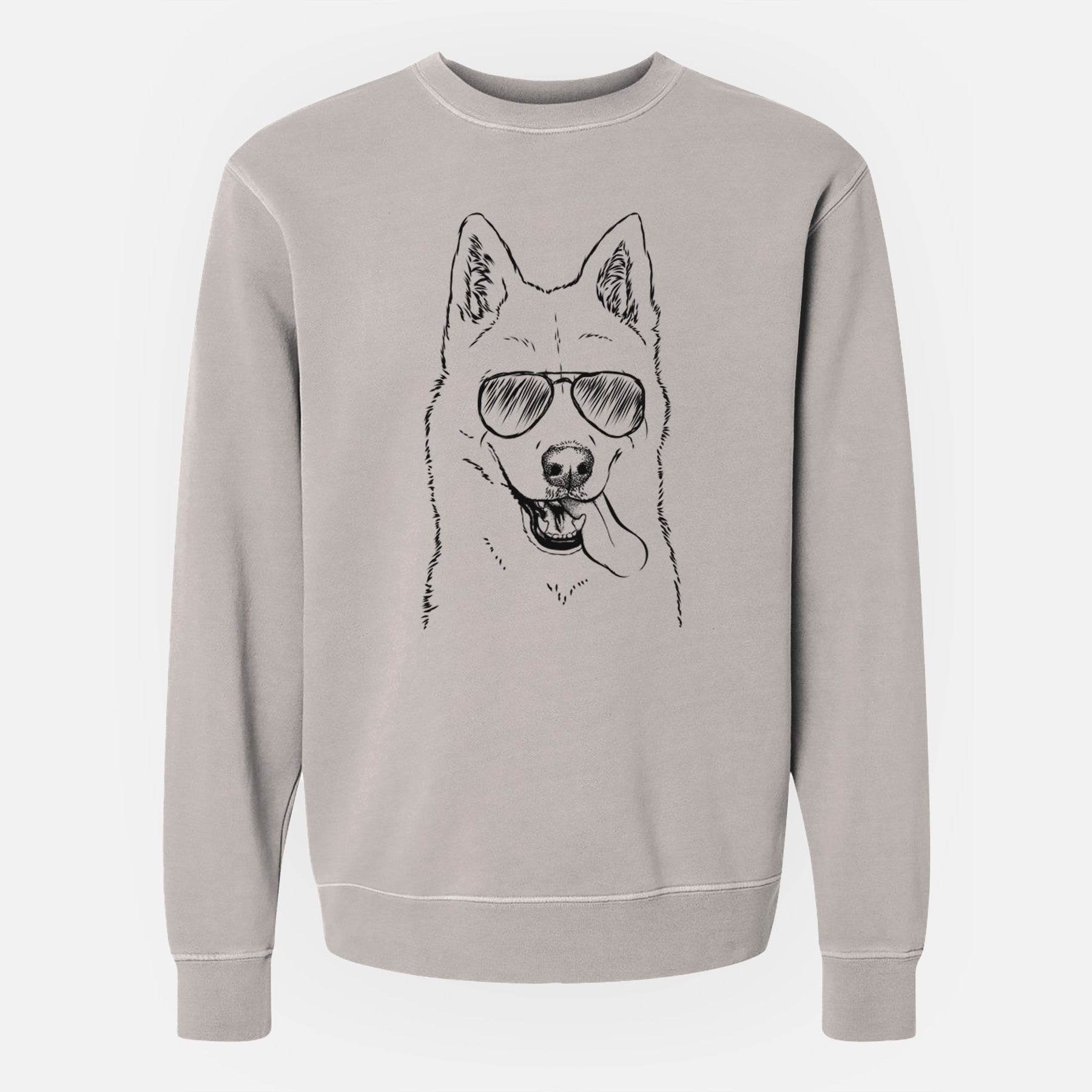 Aviator Sinatra  the Siberian Husky - Unisex Pigment Dyed Crew Sweatshirt