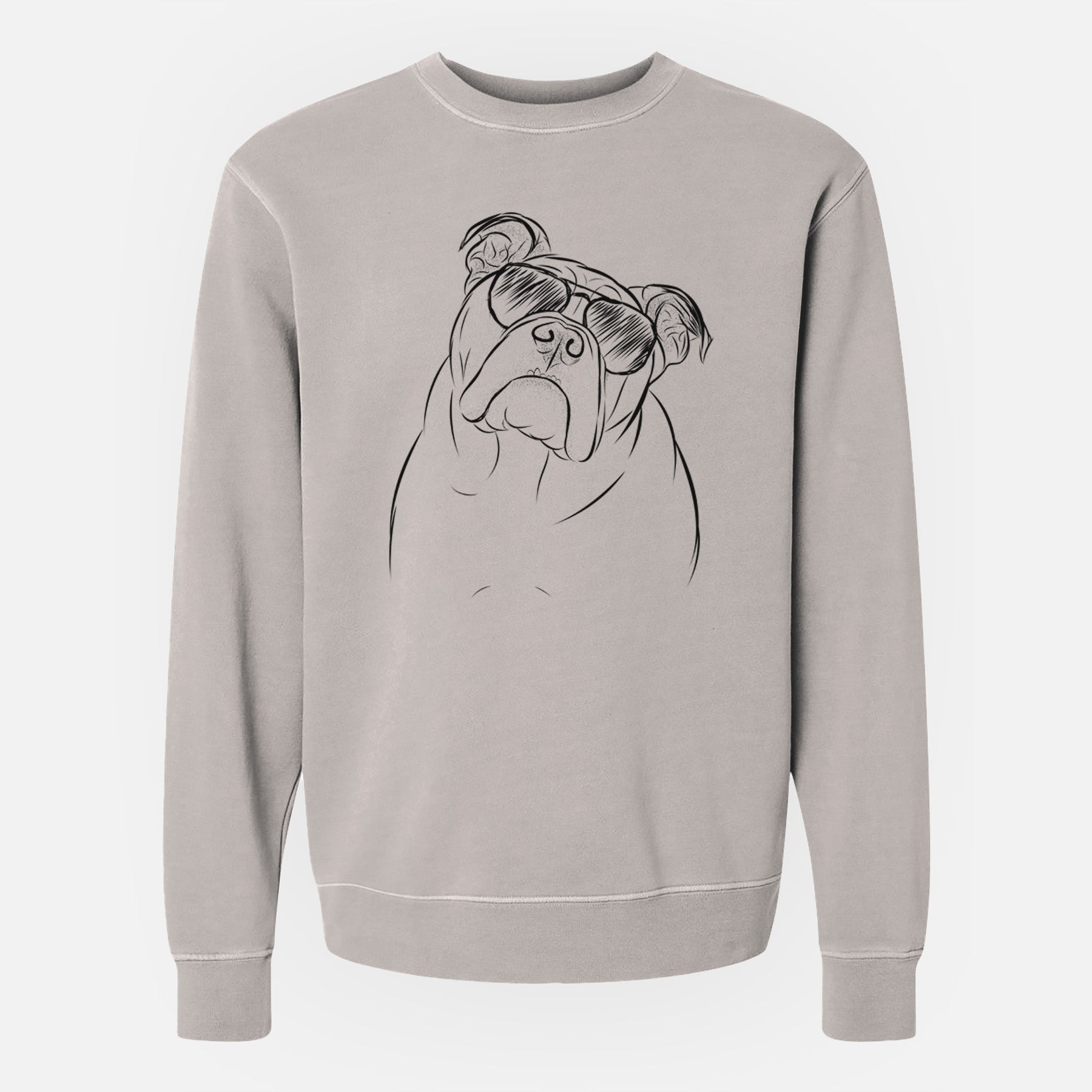 Aviator Sir Louis the English Bulldog - Unisex Pigment Dyed Crew Sweatshirt