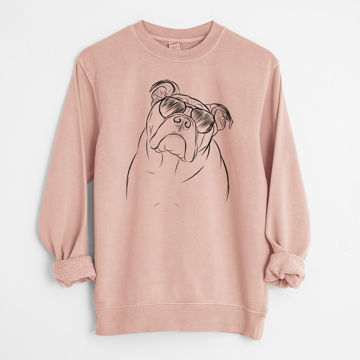 Aviator Sir Louis the English Bulldog - Unisex Pigment Dyed Crew Sweatshirt