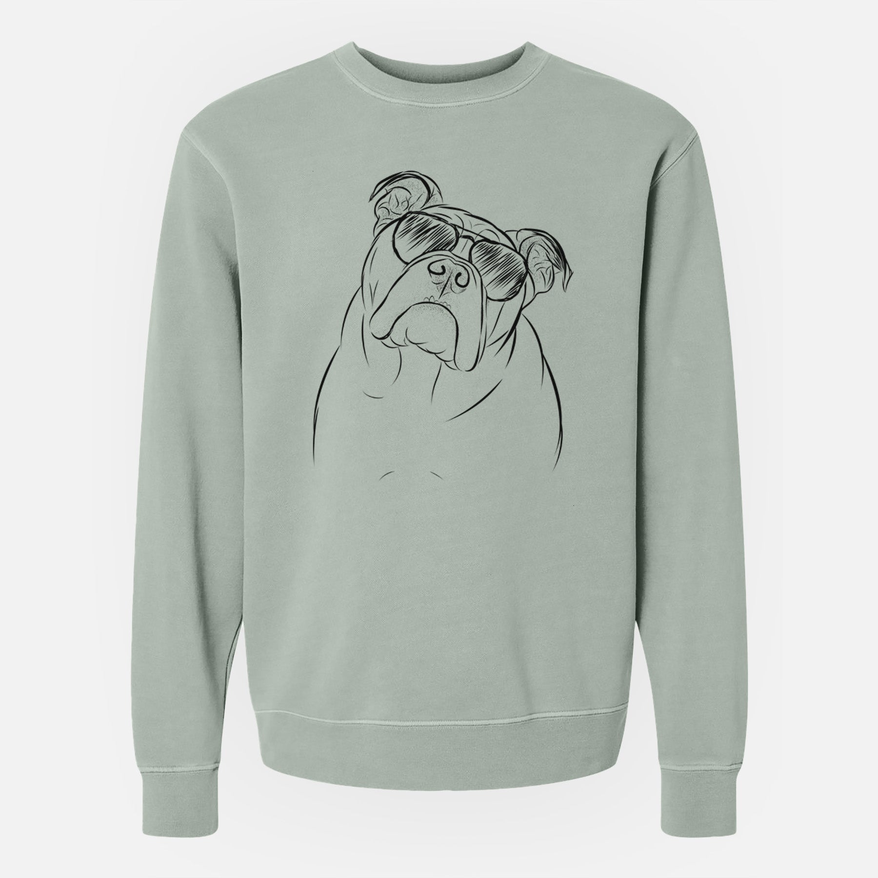 Aviator Sir Louis the English Bulldog - Unisex Pigment Dyed Crew Sweatshirt