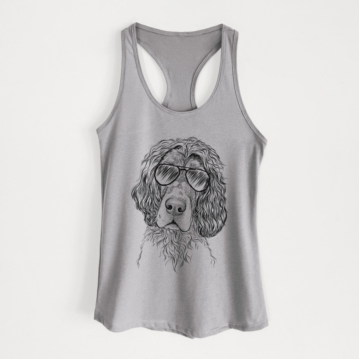 Sir Rexford the Blue Belton English Setter - Women's Racerback Tanktop