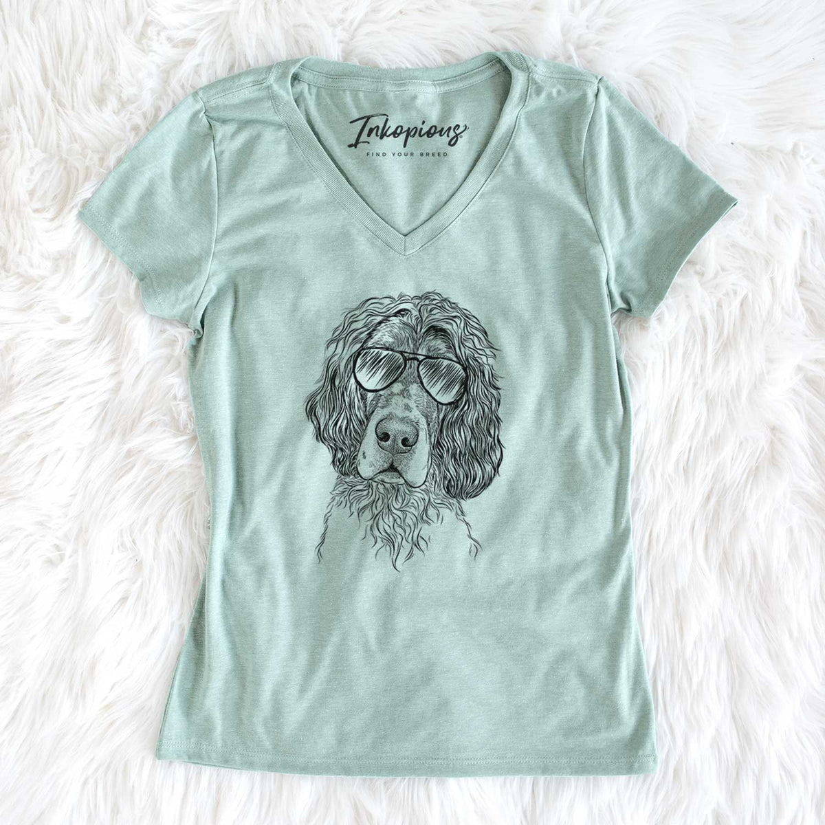 Aviator Sir Rexford the Blue Belton English Setter - Women's V-neck Shirt