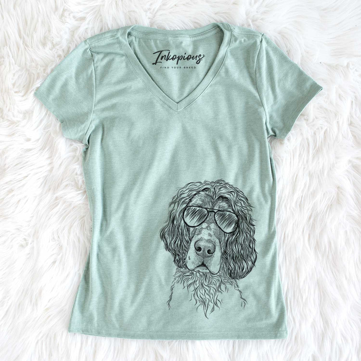 Aviator Sir Rexford the Blue Belton English Setter - Women's V-neck Shirt