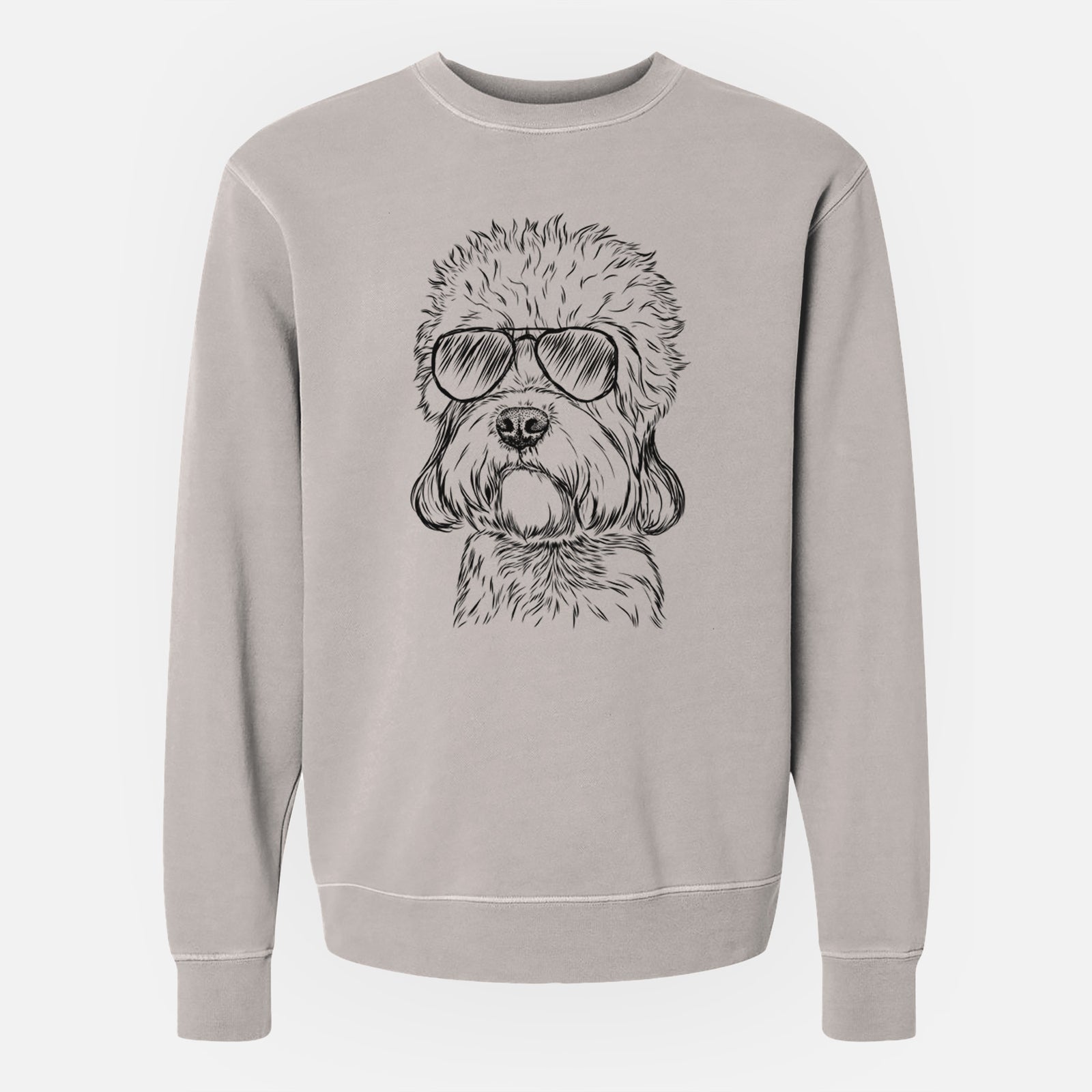 Aviator Sir Walter the Dandie Dinmont Terrier - Unisex Pigment Dyed Crew Sweatshirt