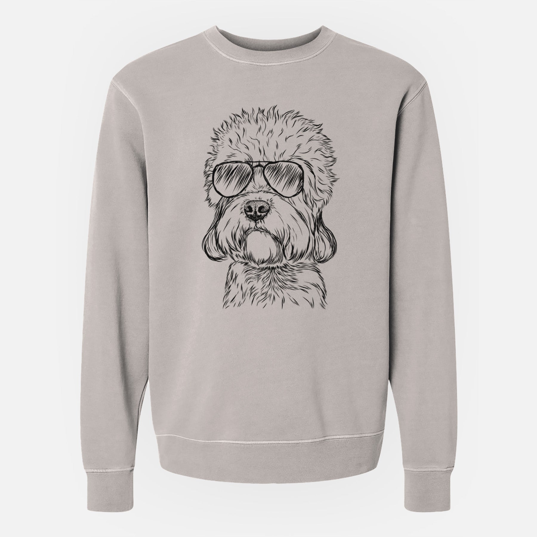 Aviator Sir Walter the Dandie Dinmont Terrier - Unisex Pigment Dyed Crew Sweatshirt