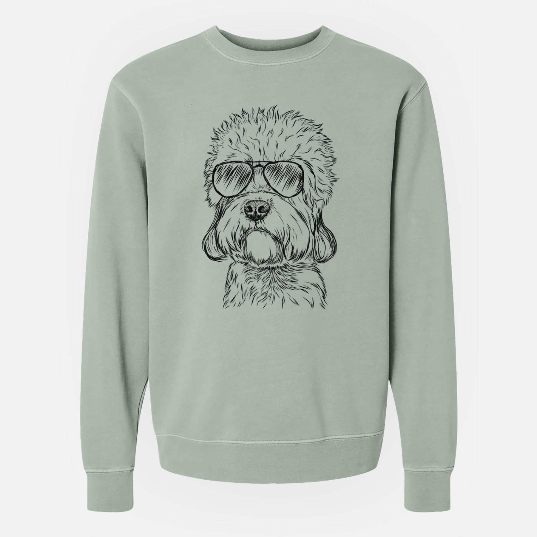 Aviator Sir Walter the Dandie Dinmont Terrier - Unisex Pigment Dyed Crew Sweatshirt