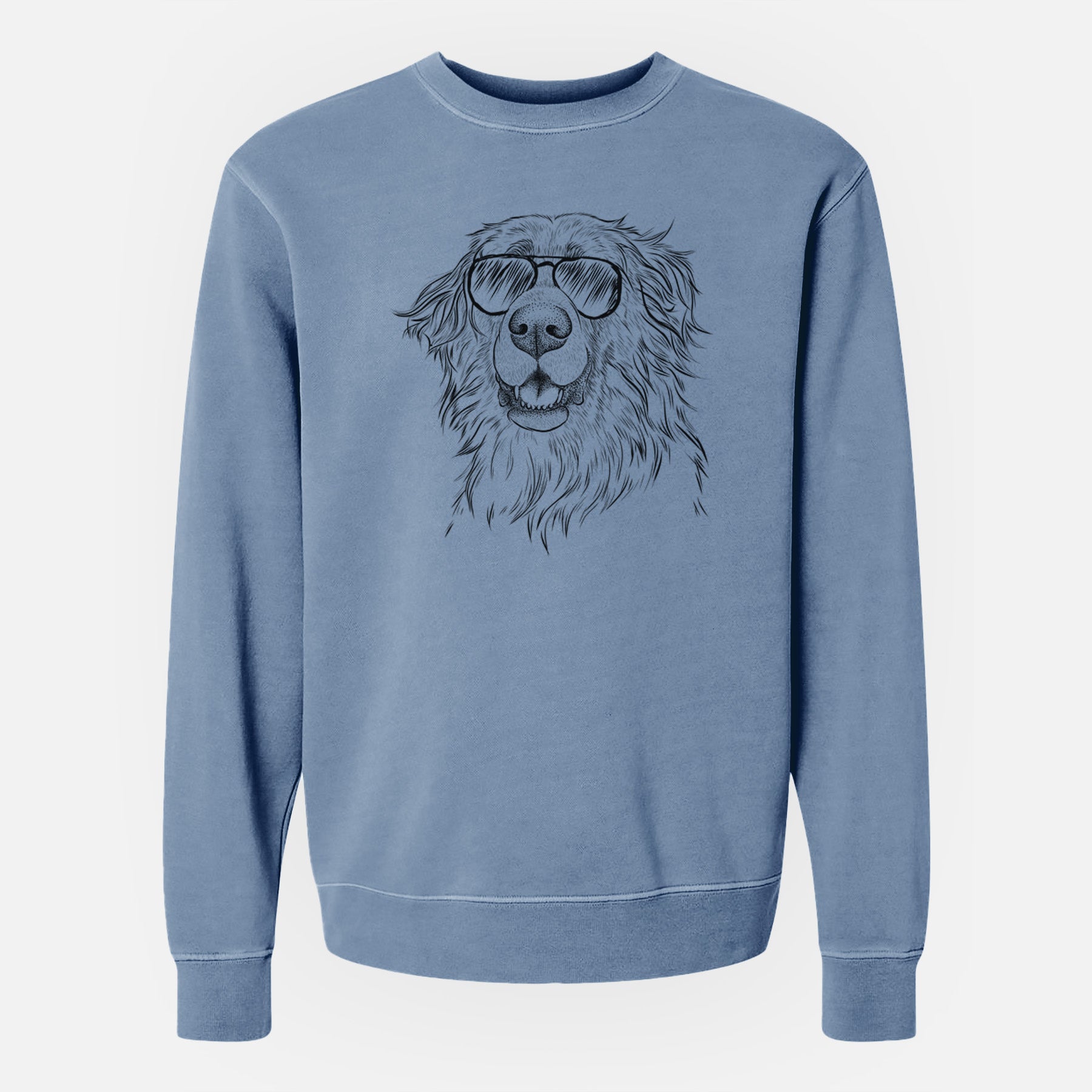 Aviator Siri the Leonberger - Unisex Pigment Dyed Crew Sweatshirt