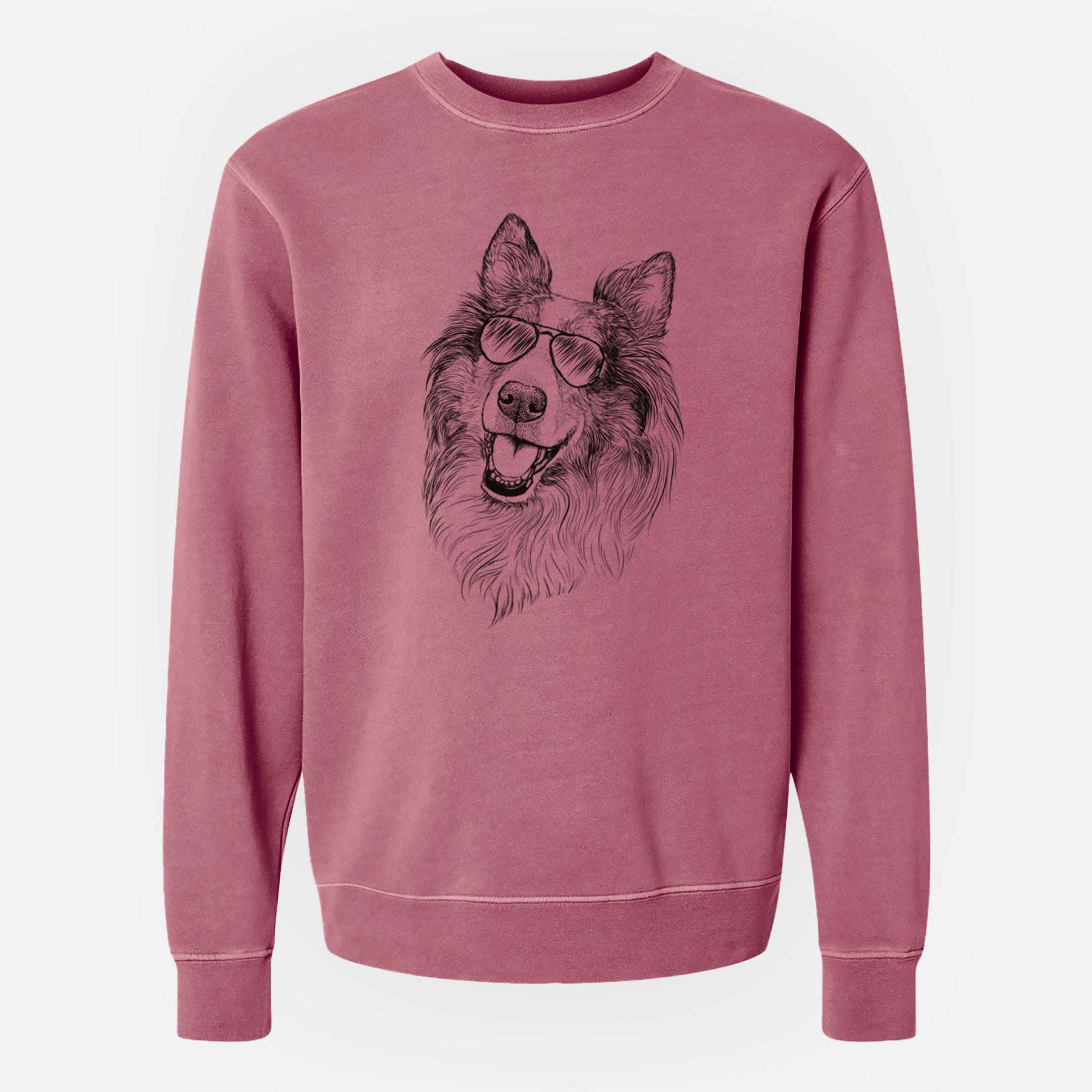 Aviator Skylar the Shetland Sheepdog - Unisex Pigment Dyed Crew Sweatshirt