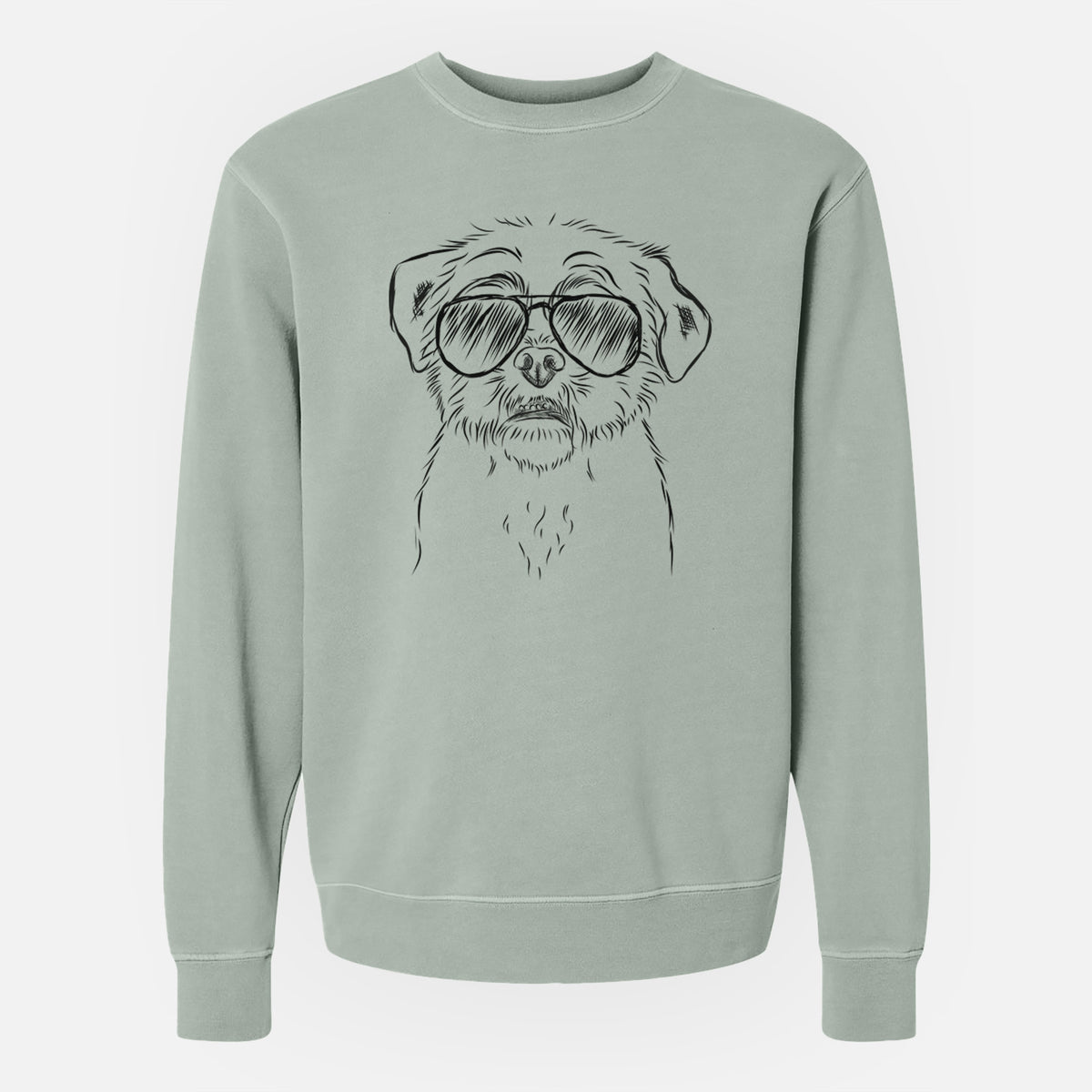 Aviator Smash the Shih Tzu - Unisex Pigment Dyed Crew Sweatshirt