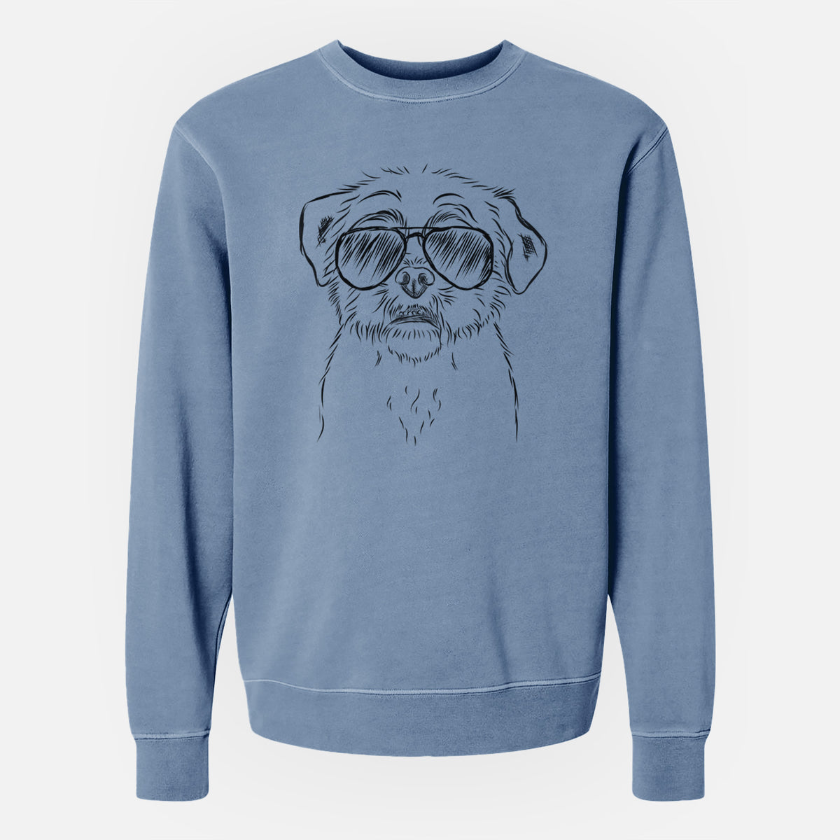 Aviator Smash the Shih Tzu - Unisex Pigment Dyed Crew Sweatshirt