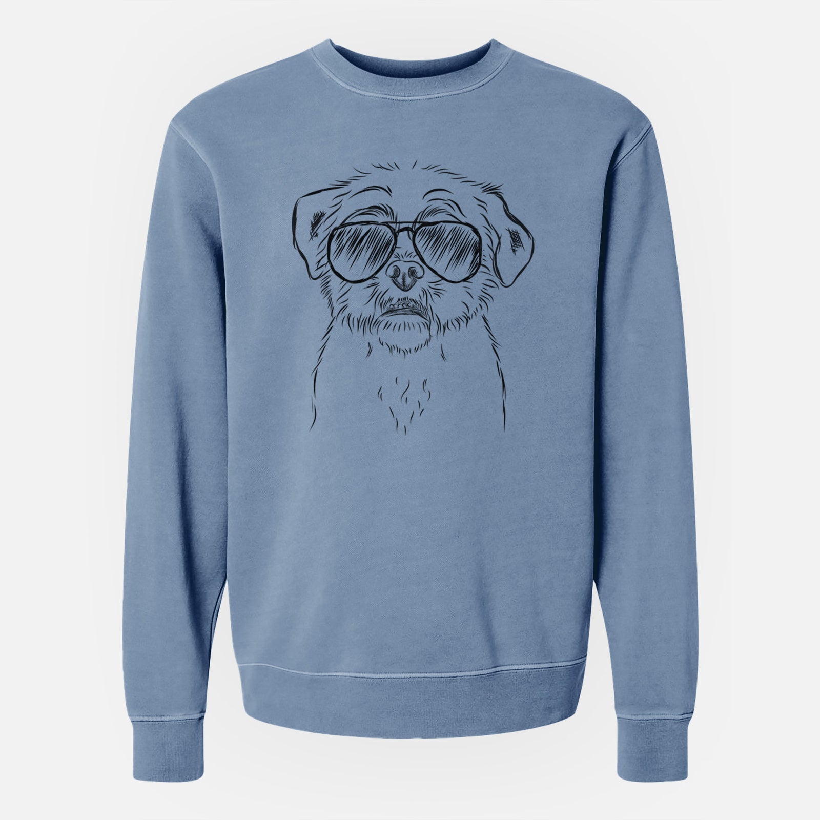 Aviator Smash the Shih Tzu - Unisex Pigment Dyed Crew Sweatshirt