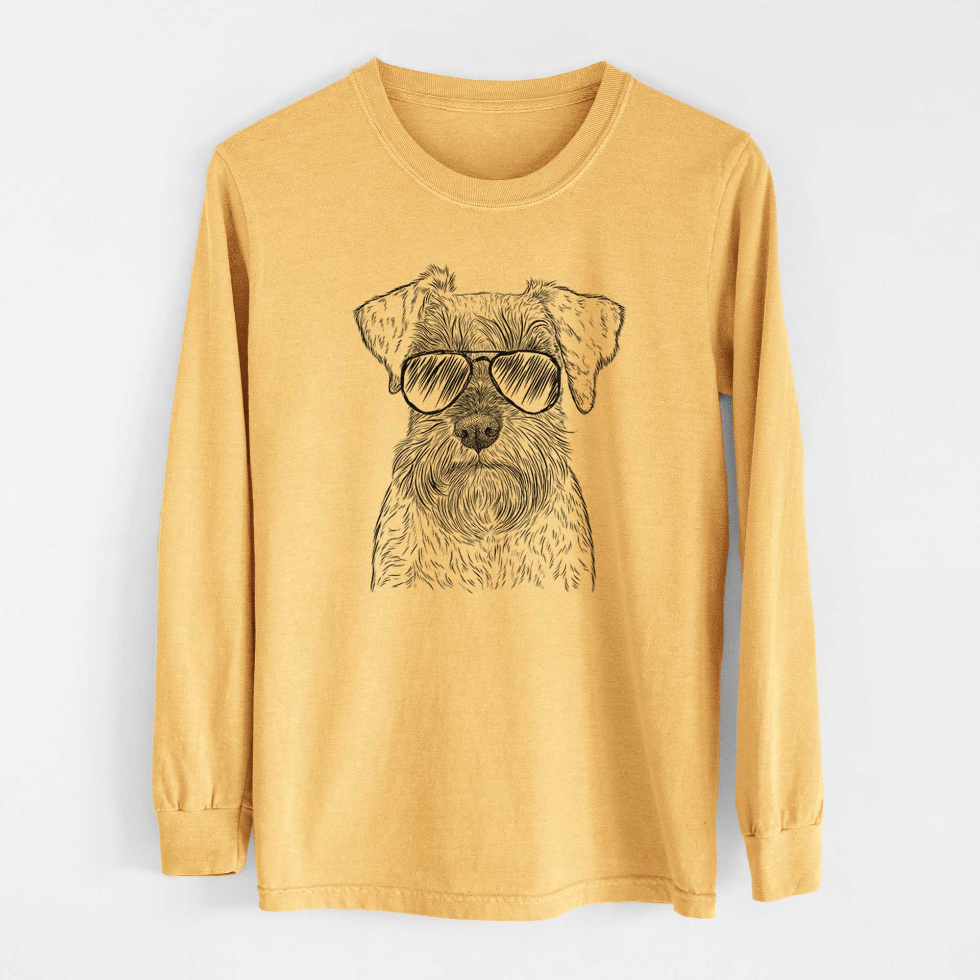 Aviators Smokey the Miniature Schnauzer - Heavyweight 100% Cotton Long Sleeve