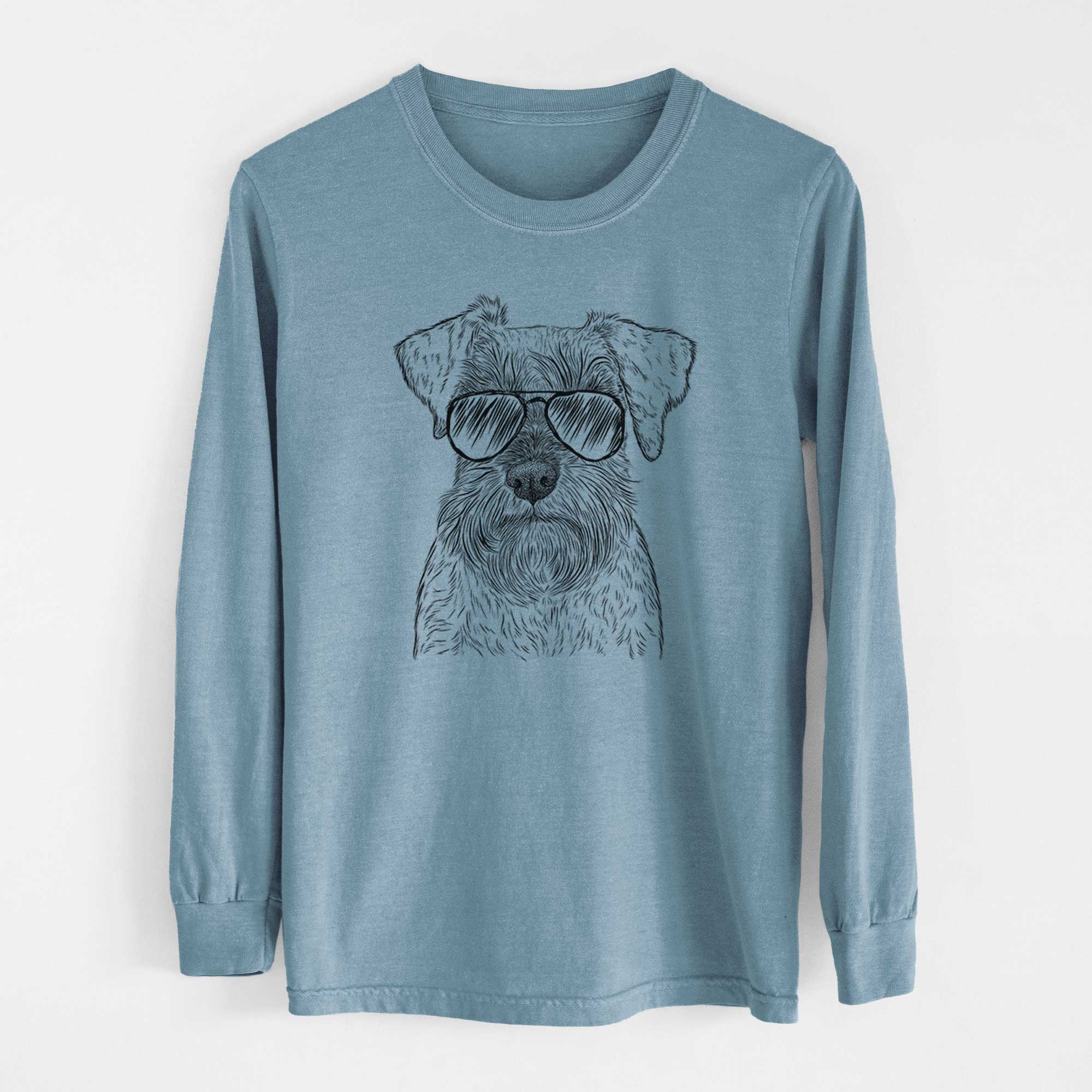 Aviators Smokey the Miniature Schnauzer - Heavyweight 100% Cotton Long Sleeve