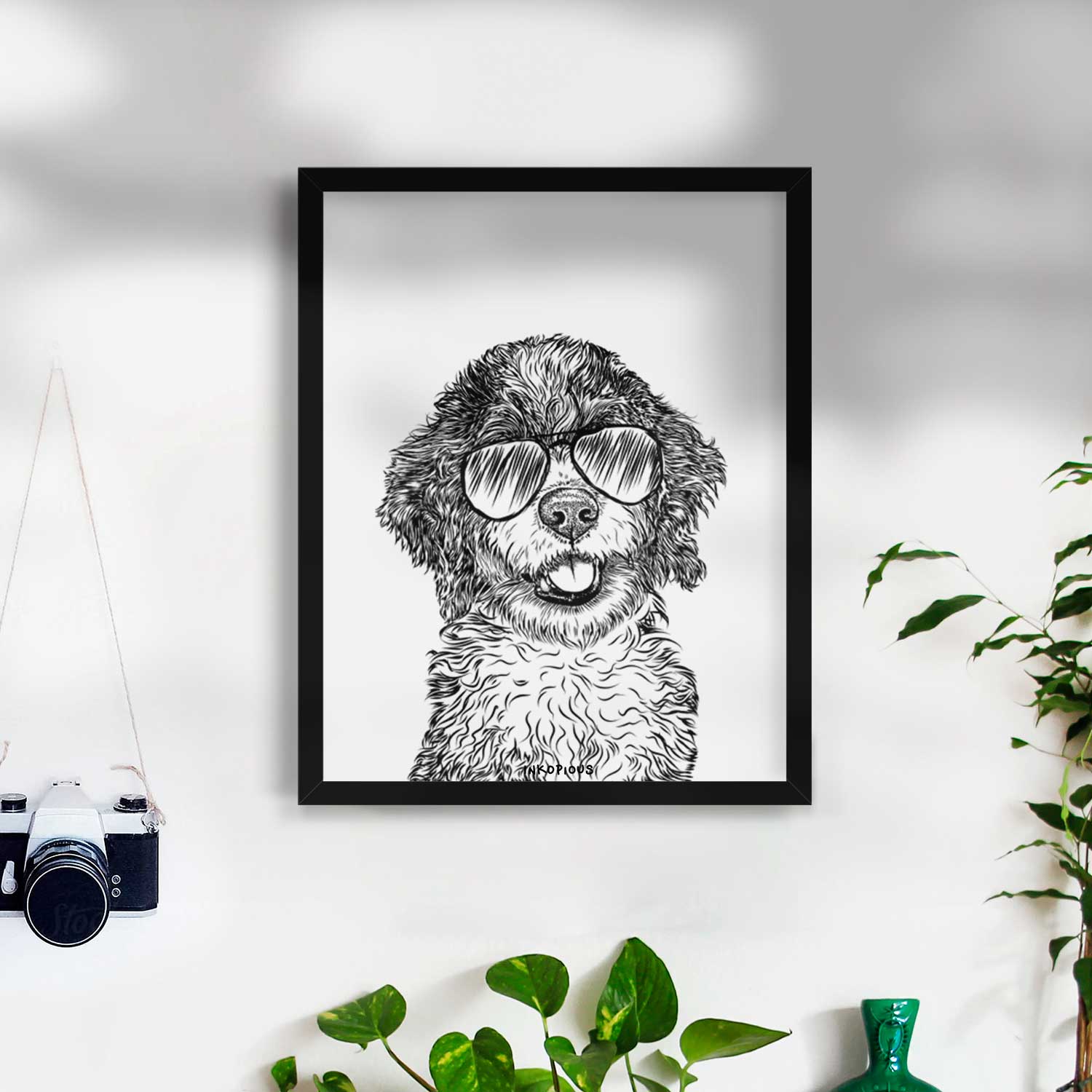 Smoky the Bernedoodle Puppy Art Print