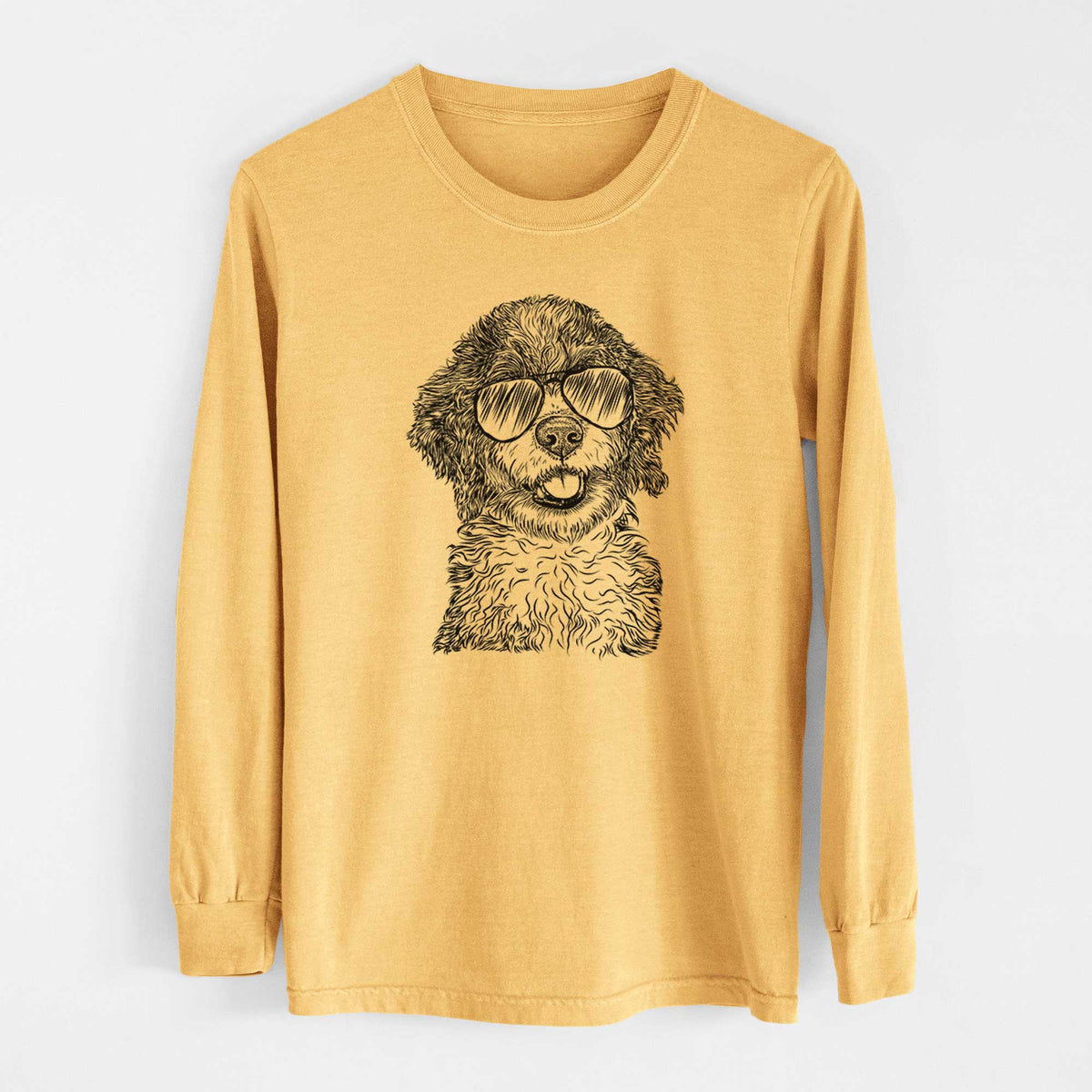 Aviators Smoky the Bernedoodle Puppy - Heavyweight 100% Cotton Long Sleeve