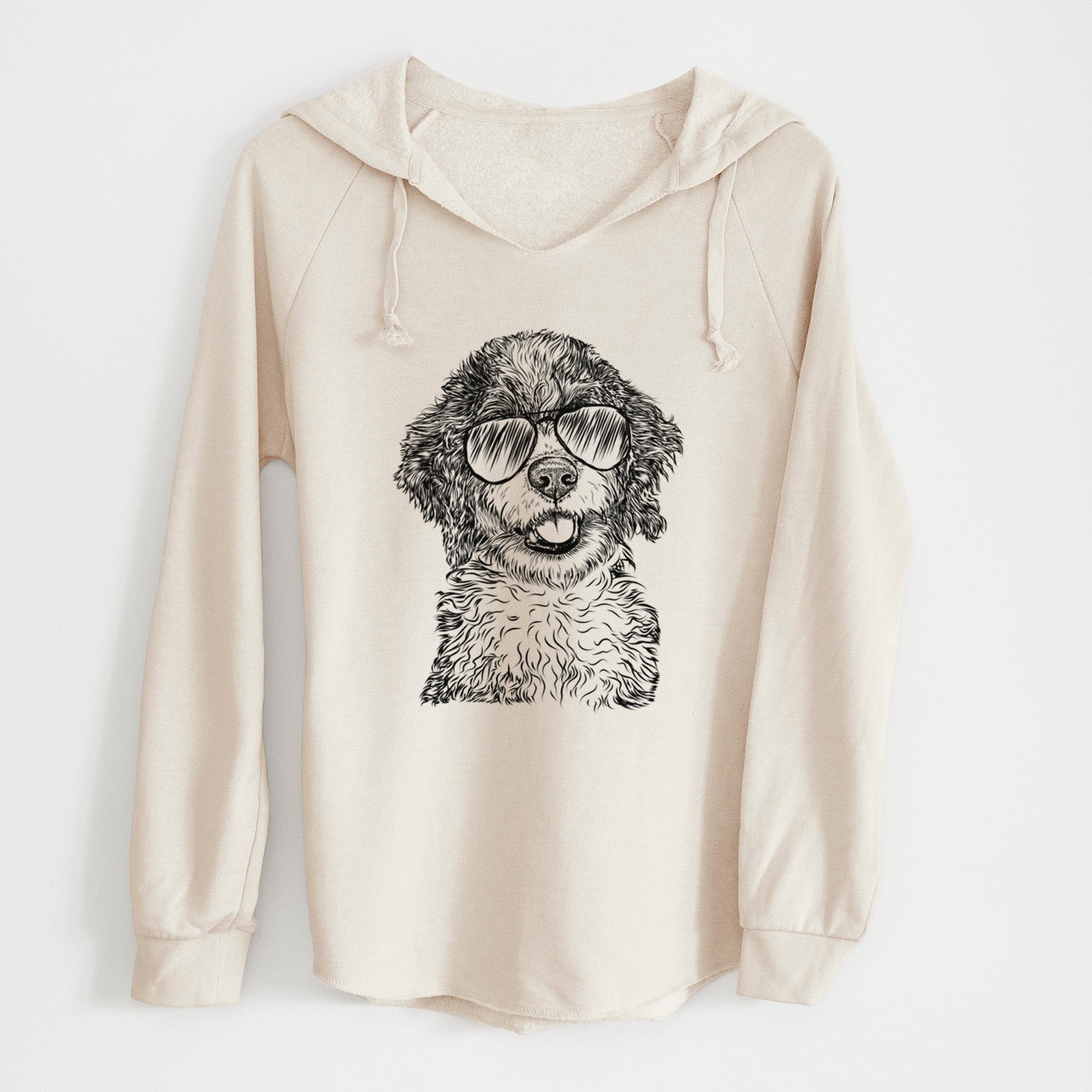 Aviator Smoky the Bernedoodle Puppy - Cali Wave Hooded Sweatshirt