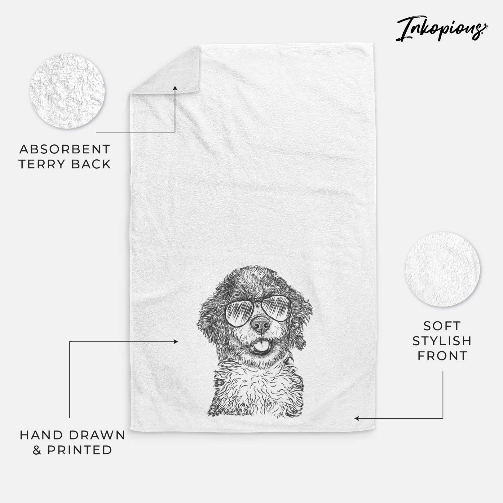 Smoky the Bernedoodle Puppy Decorative Hand Towel