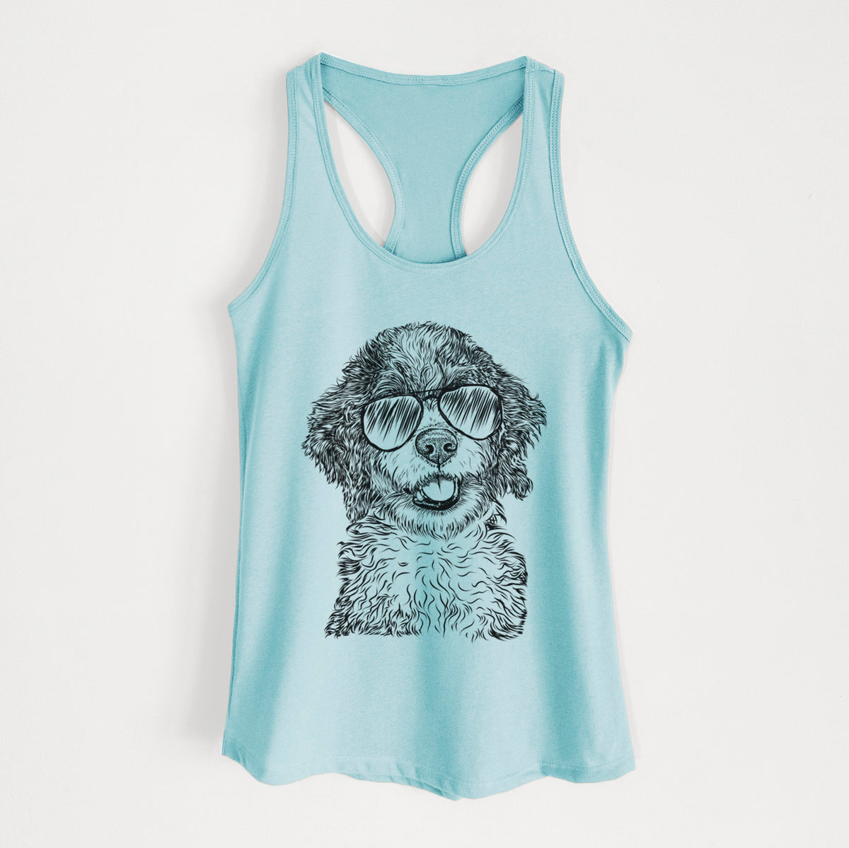 Smoky the Bernedoodle Puppy - Women's Racerback Tanktop