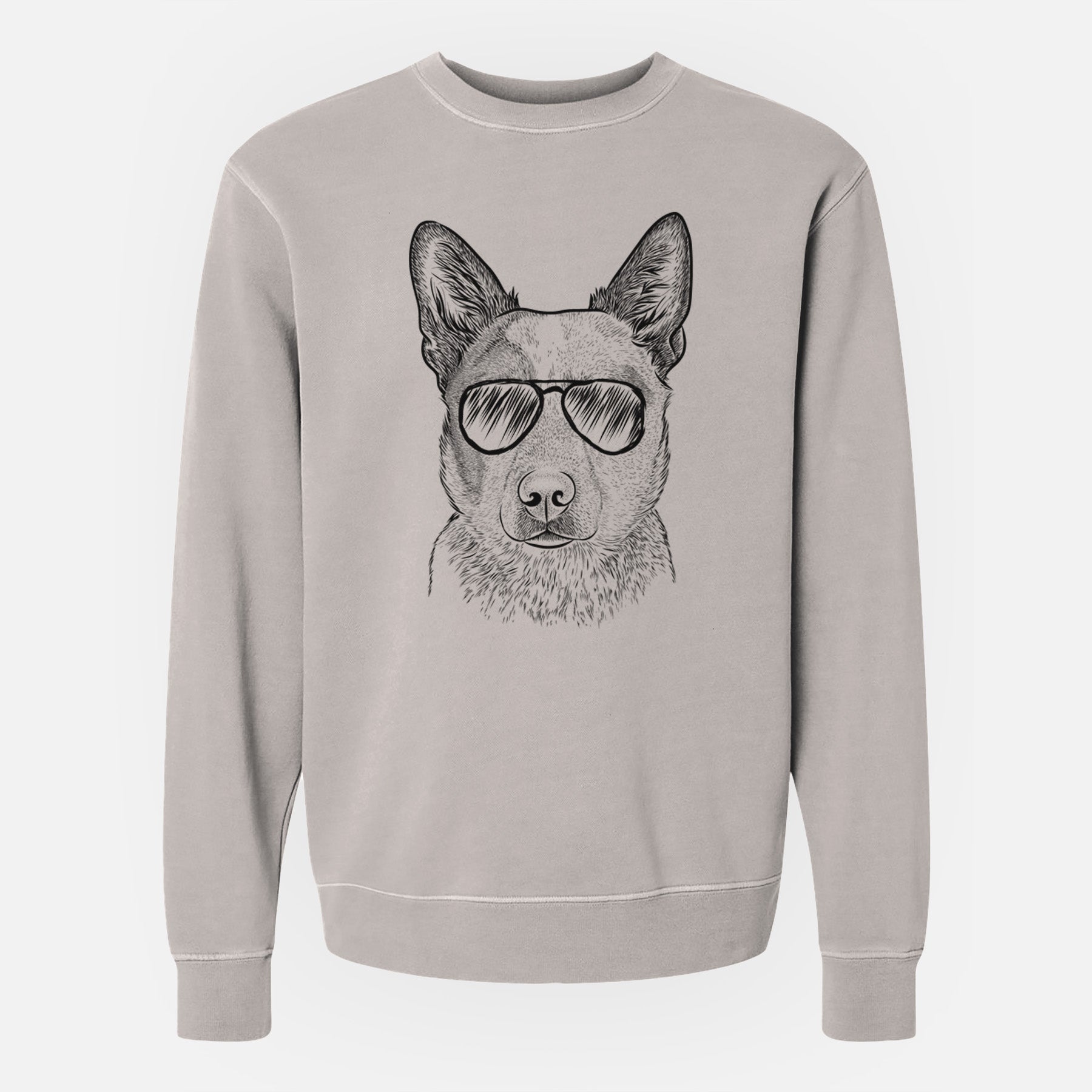 Aviator Snap the Australian Cattle Dog - Unisex Pigment Dyed Crew Sweatshirt