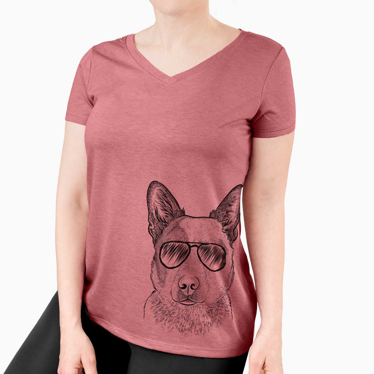 Snap the Australian Cattle Dog - Women's V-neck Shirt