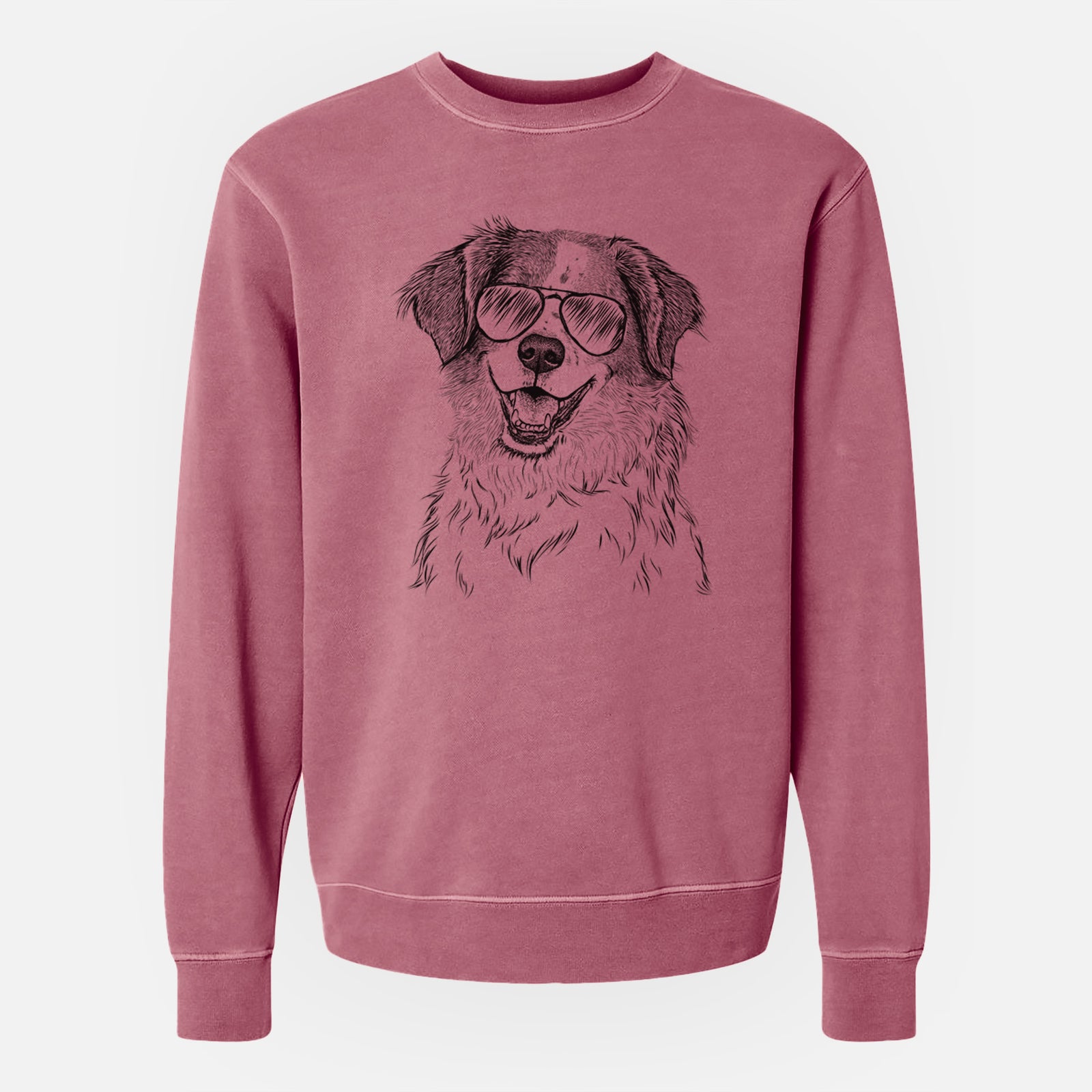 Aviator Sophie the Brittany Beagle Mix - Unisex Pigment Dyed Crew Sweatshirt