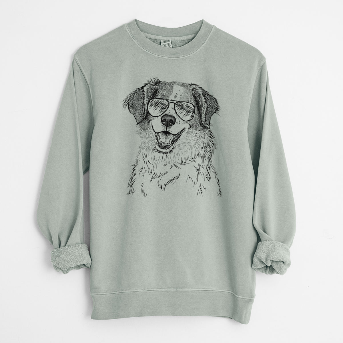 Aviator Sophie the Brittany Beagle Mix - Unisex Pigment Dyed Crew Sweatshirt