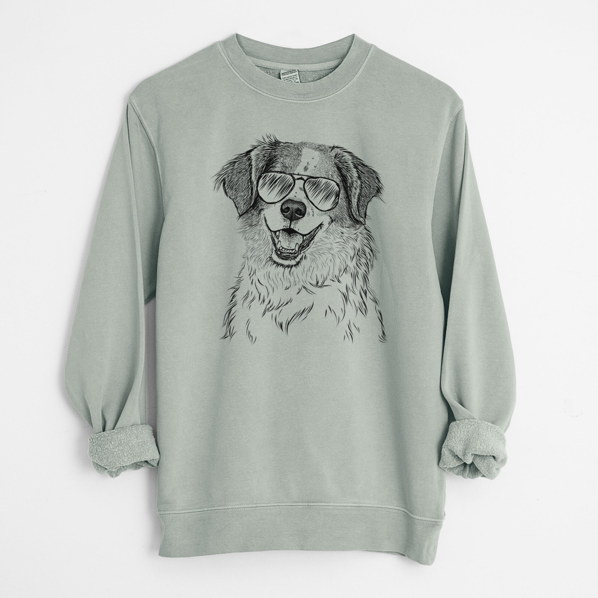 Aviator Sophie the Brittany Beagle Mix - Unisex Pigment Dyed Crew Sweatshirt