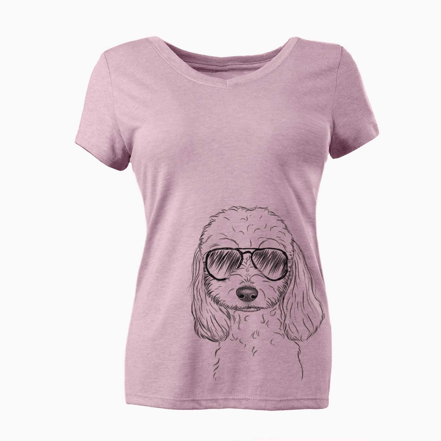 Aviator Sophie the Coton de Tulear - Women's V-neck Shirt