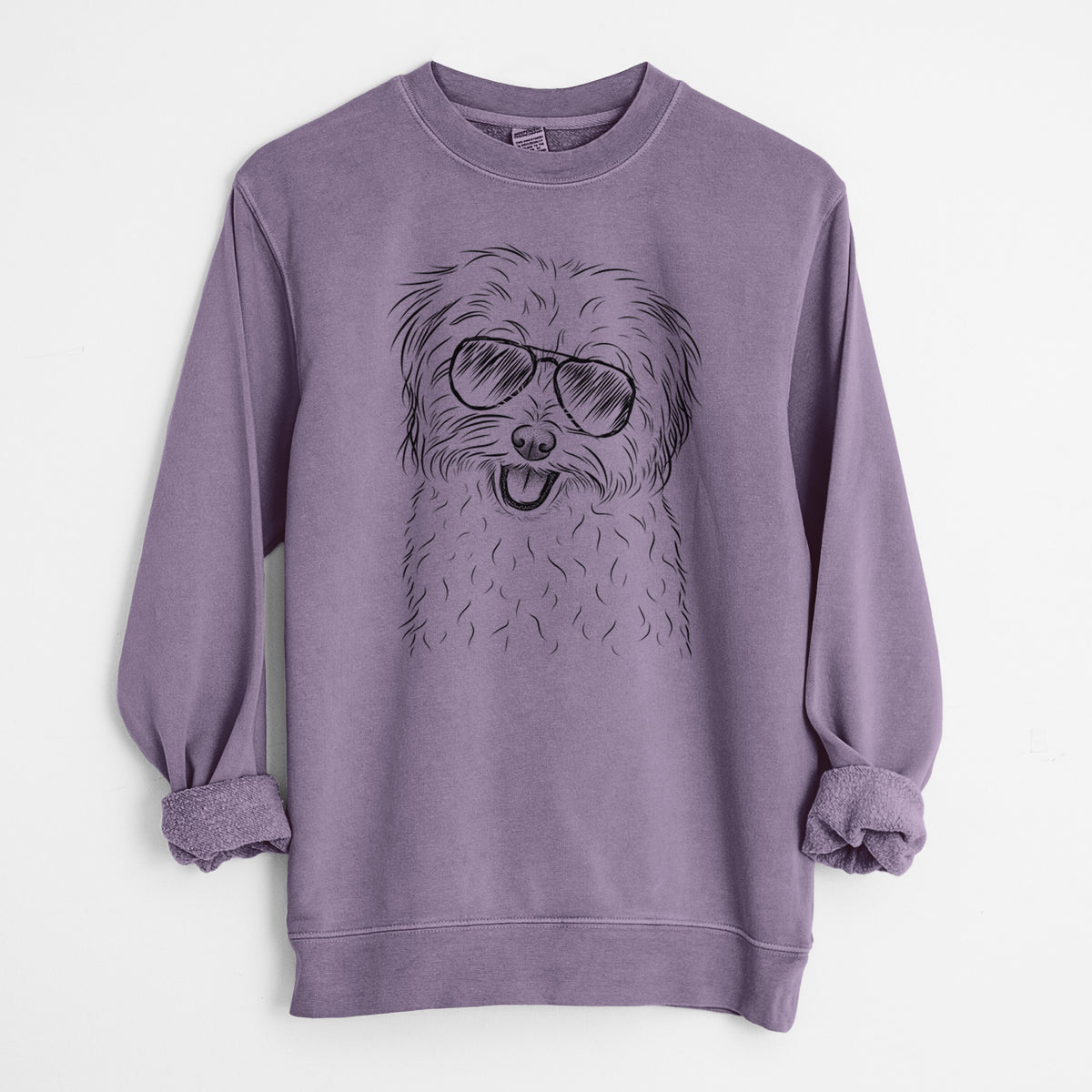 Aviator Sophie Quinn the Havanese - Unisex Pigment Dyed Crew Sweatshirt