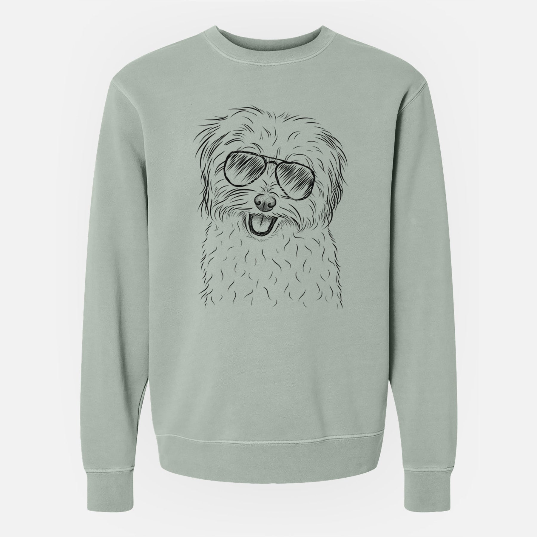 Aviator Sophie Quinn the Havanese - Unisex Pigment Dyed Crew Sweatshirt